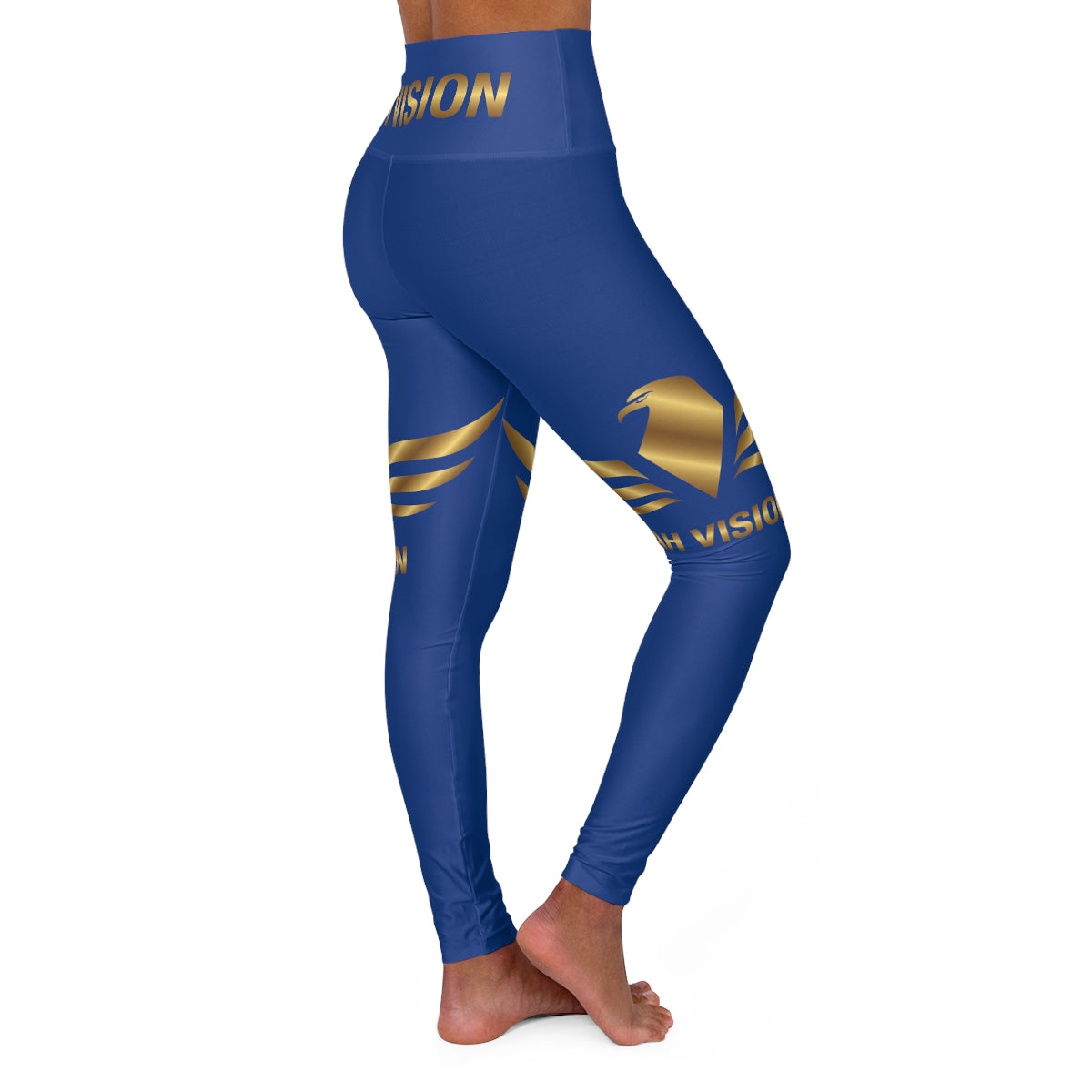 High Waisted Blue Yoga Leggings - AH VISION