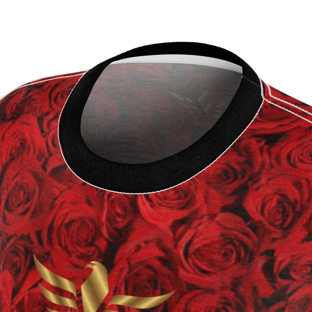 AH Vision Rose Red Women's Shirt With A Black Collar - AH VISION