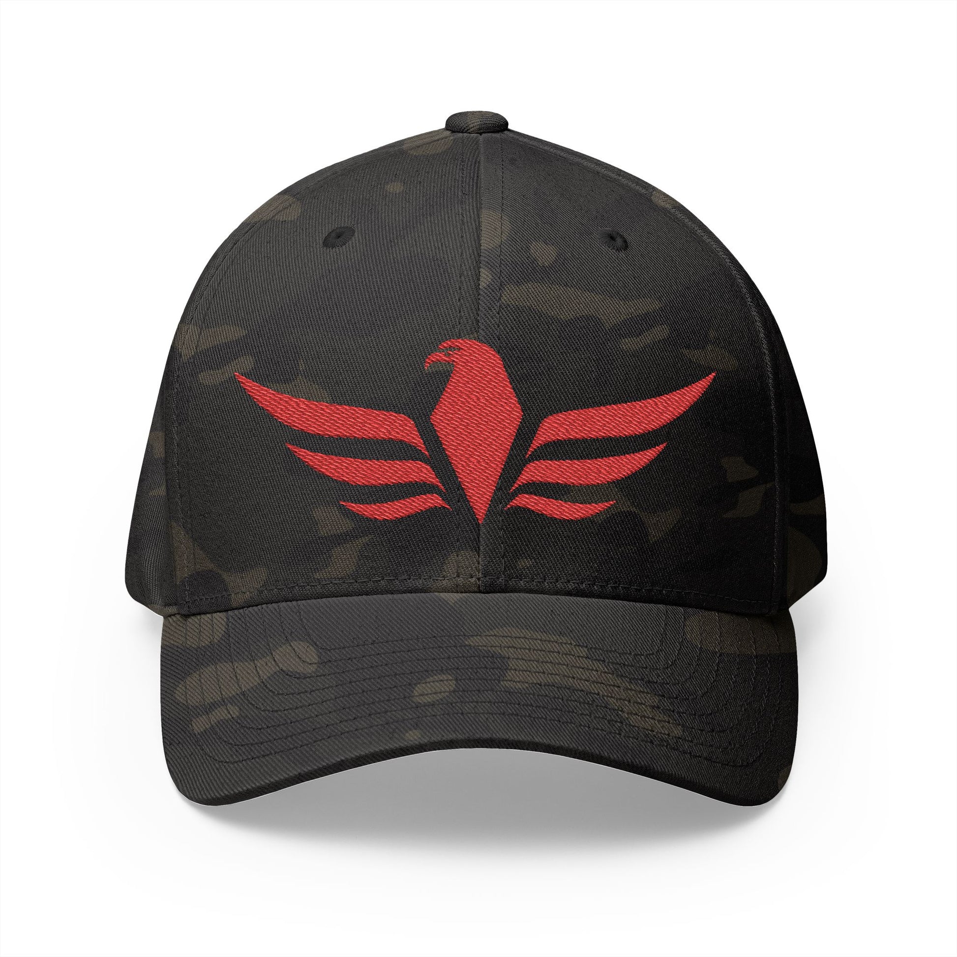 RED LOGO Closed-Back Structured Cap (Embroidery) - AH VISION