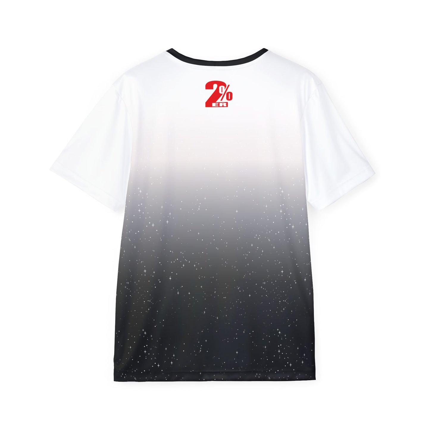 Black Collar 2% Wings Sports Jersey — Black & White Split Athletic Tee
