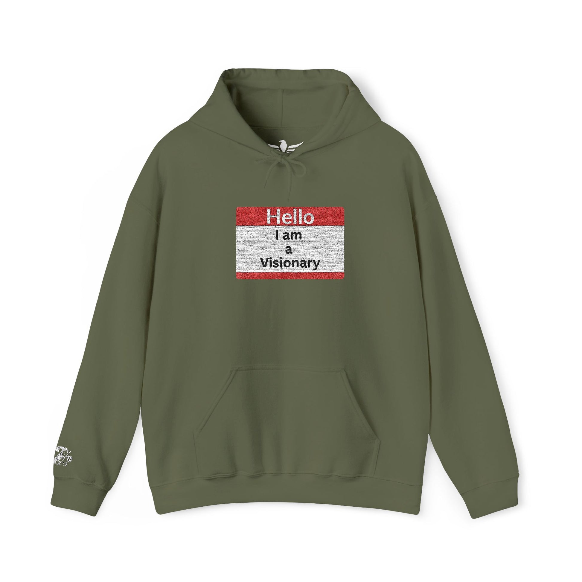Hello I am Visionary Hoodie — Inspirational Name Tag Graphic Sweatshirt - AH VISION