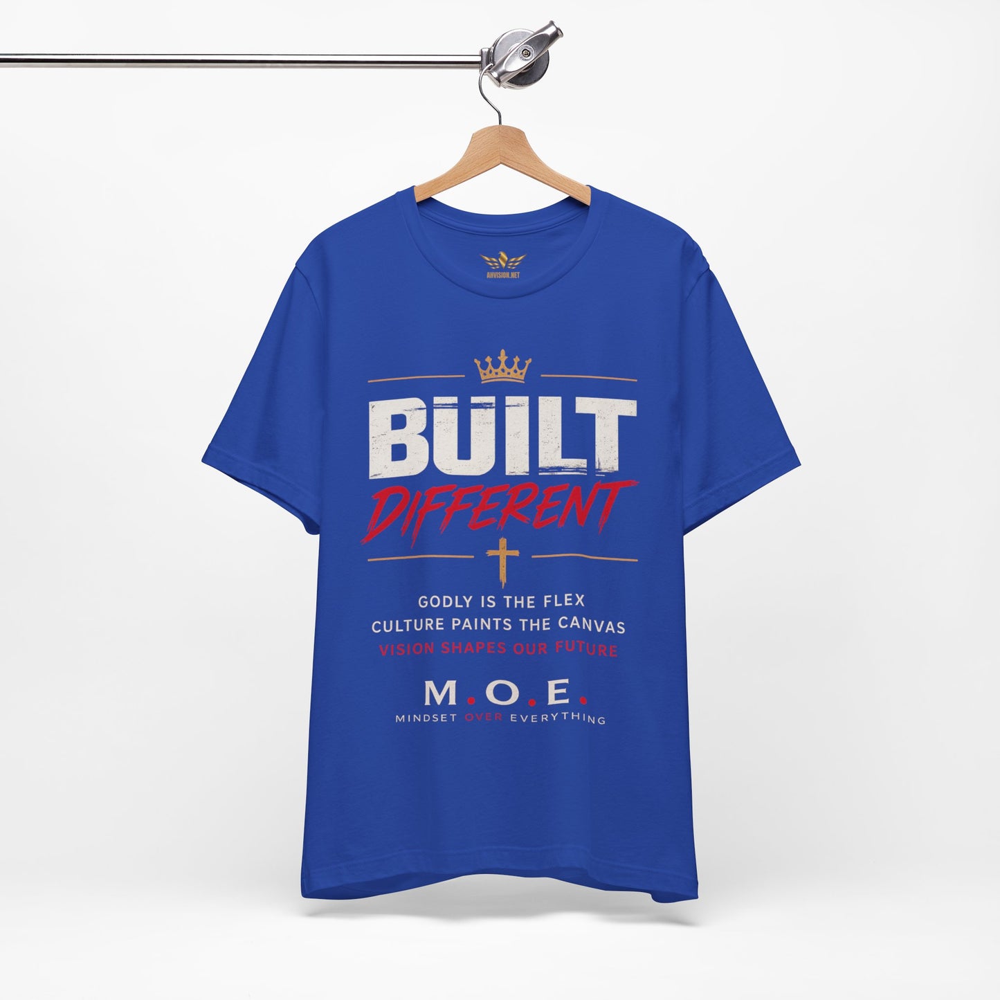 Built Different Faith T‑Shirt — "Built on Faith, Driven by Purpose" Christian Tee MC