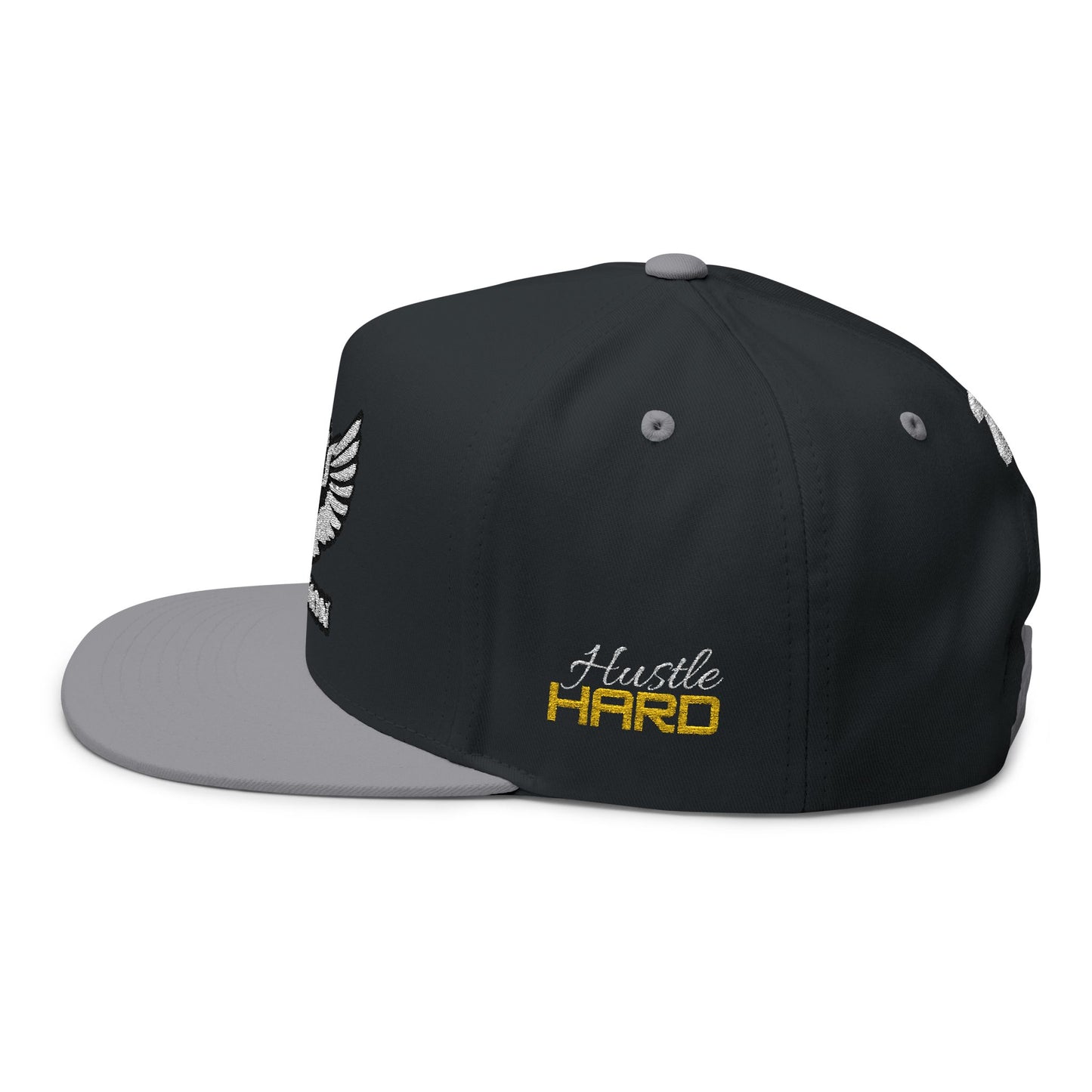 Embroidered Hustle Hard 2%ER Flat Bill Cap — Entrepreneur Snapback Hat (24/7/365) - AH VISION