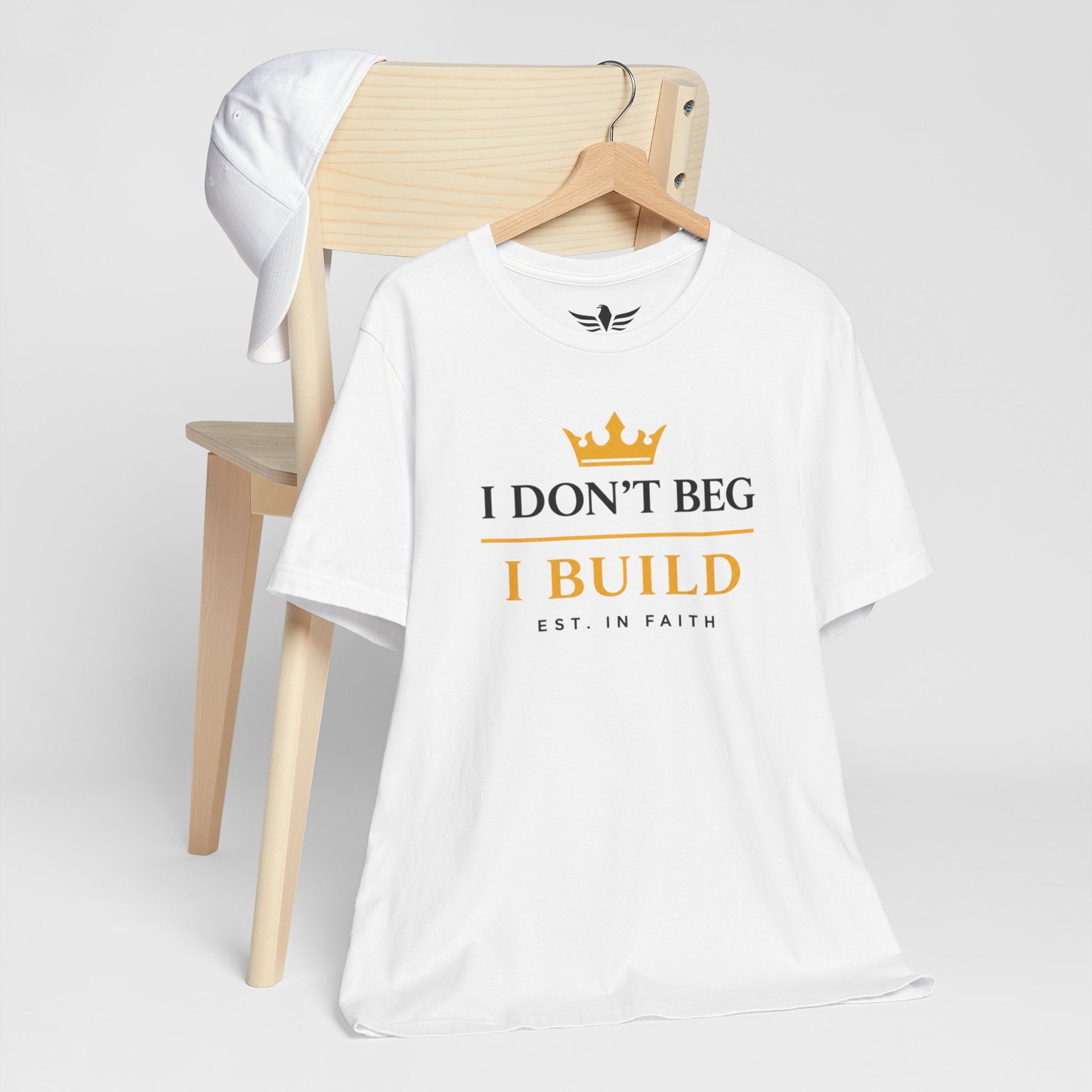 I Don’t Beg I Build T-Shirt — Christian Faith Lion Graphic Tee MC - AH VISION