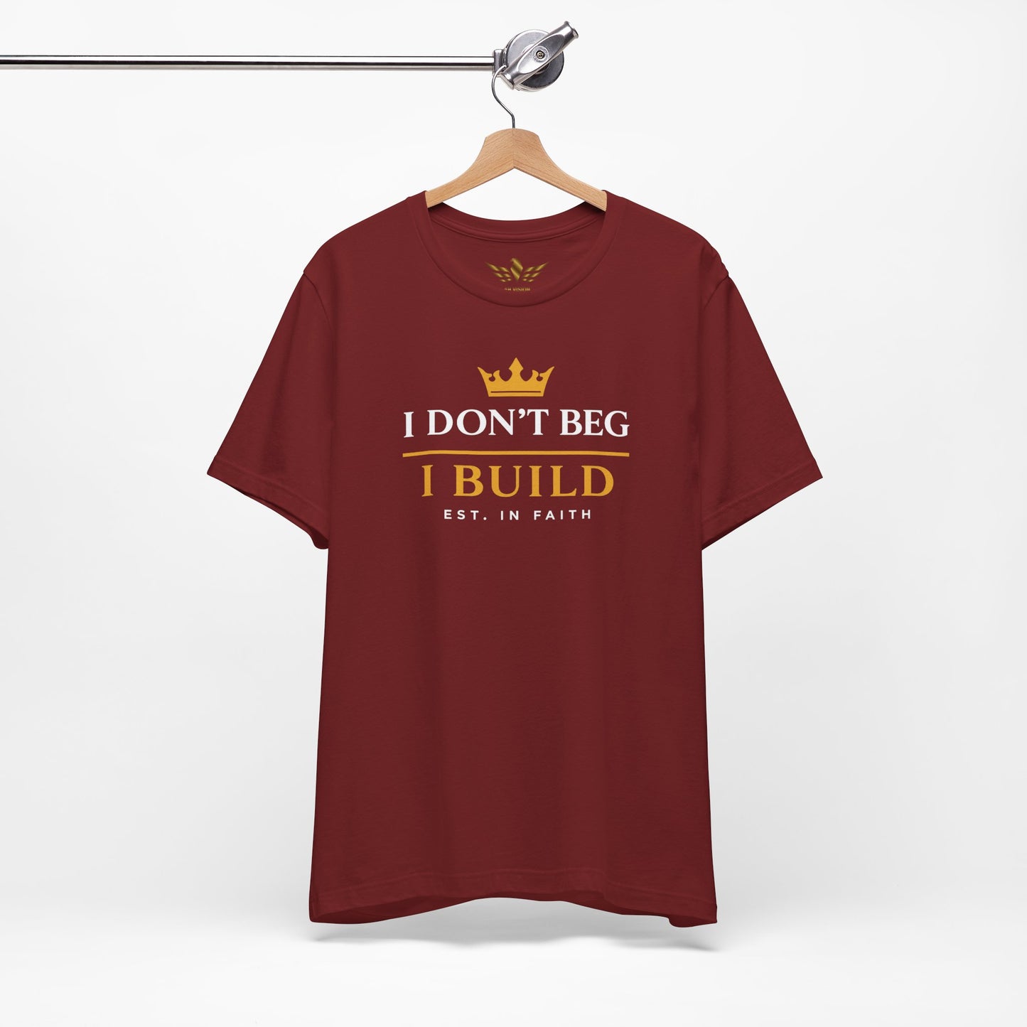 I Don’t Beg I Build T-Shirt — Christian Faith Lion Graphic Tee MC - AH VISION