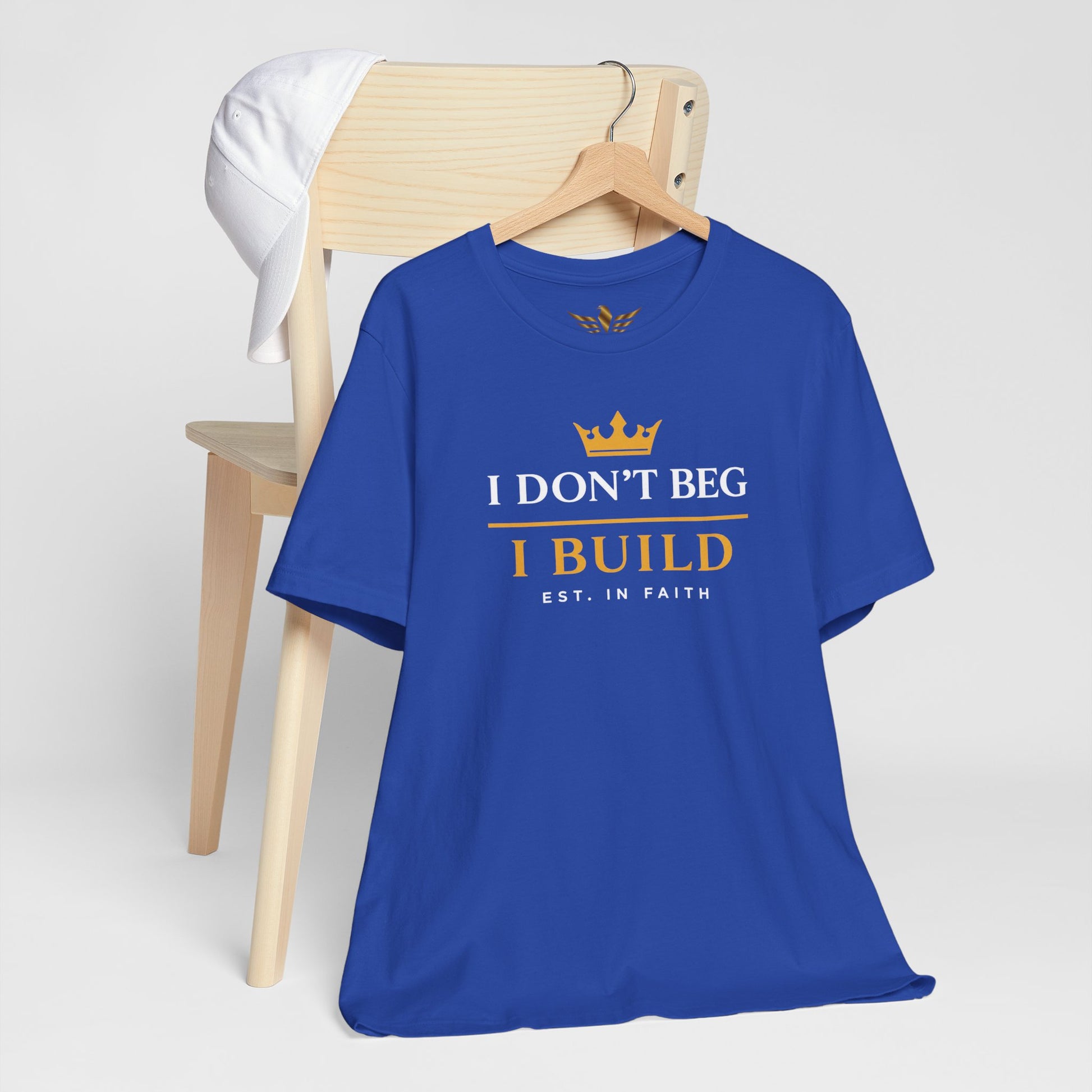 I Don’t Beg I Build T-Shirt — Christian Faith Lion Graphic Tee MC - AH VISION