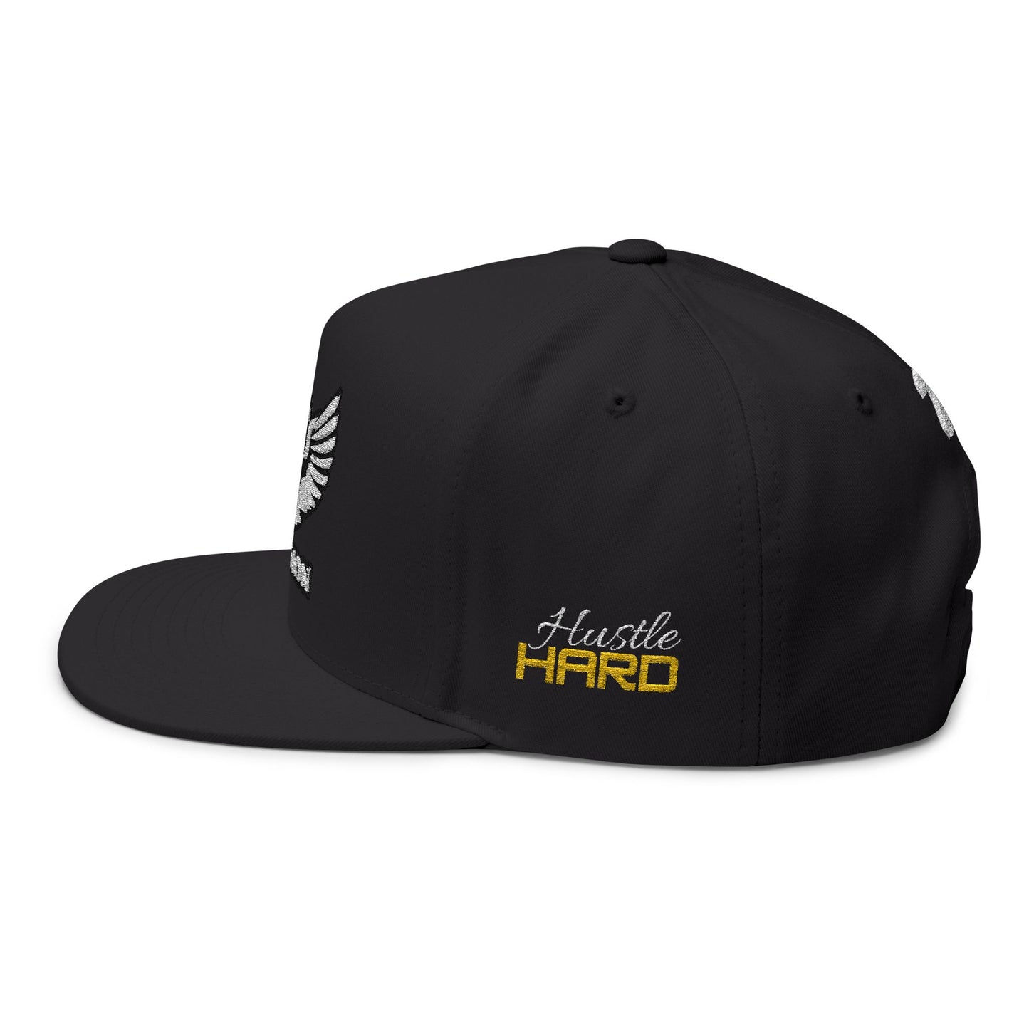 Embroidered Hustle Hard 2%ER Flat Bill Cap — Entrepreneur Snapback Hat (24/7/365) - AH VISION