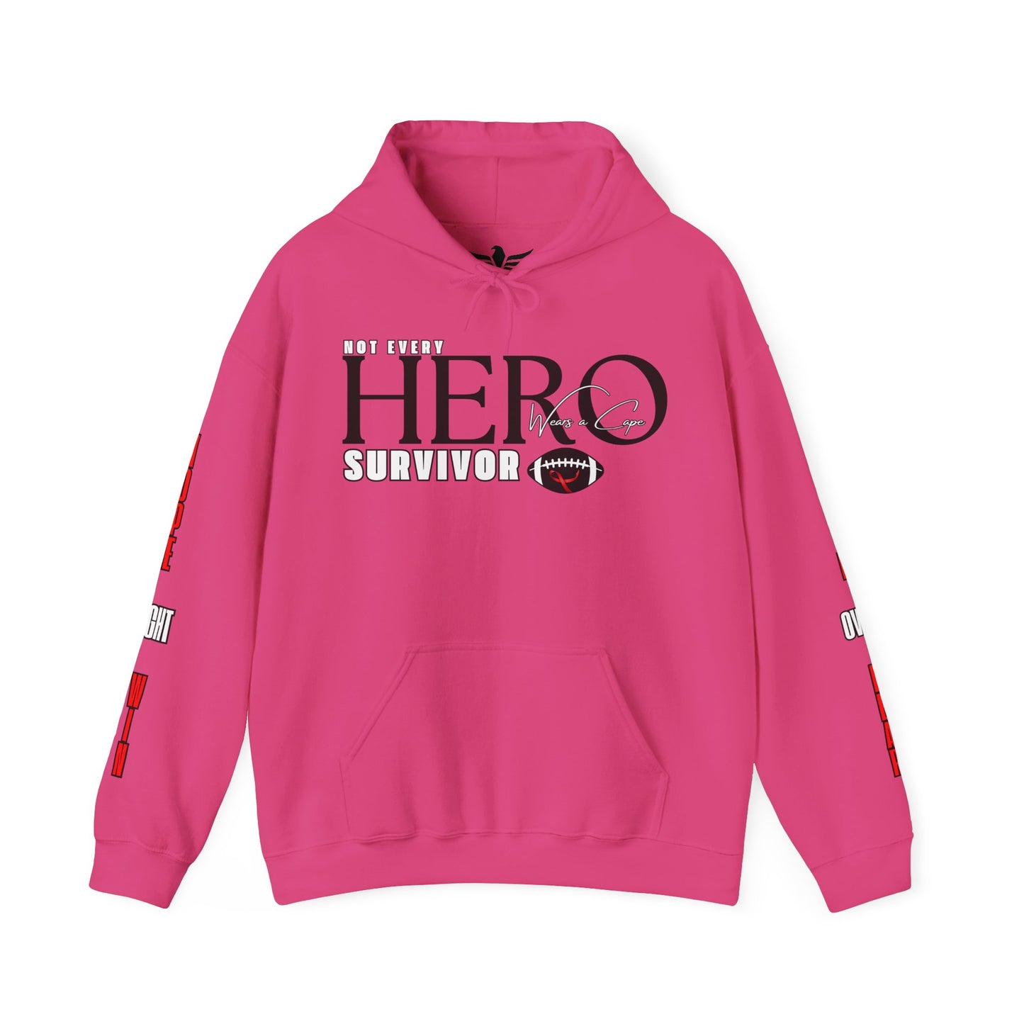 NOT EVERY HERO WEARS A CAPE NEVER BACK DOWN Hooded Sweatshirt - AH VISION