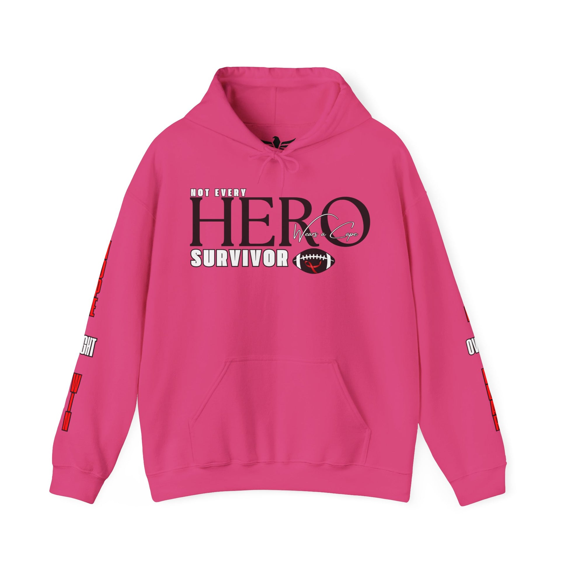 NOT EVERY HERO WEARS A CAPE NEVER BACK DOWN Hooded Sweatshirt - AH VISION