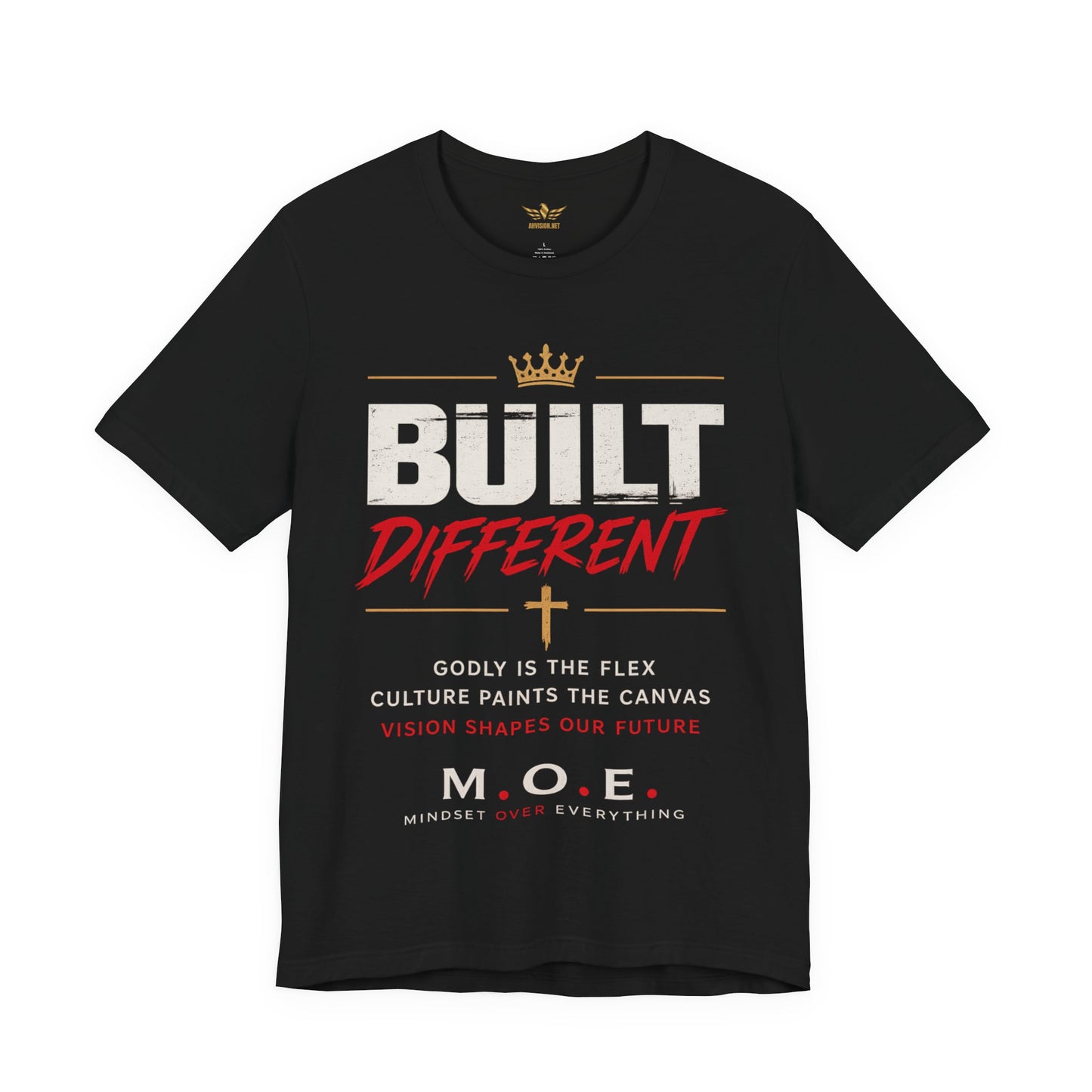 Built Different Faith T‑Shirt — "Built on Faith, Driven by Purpose" Christian Tee MC