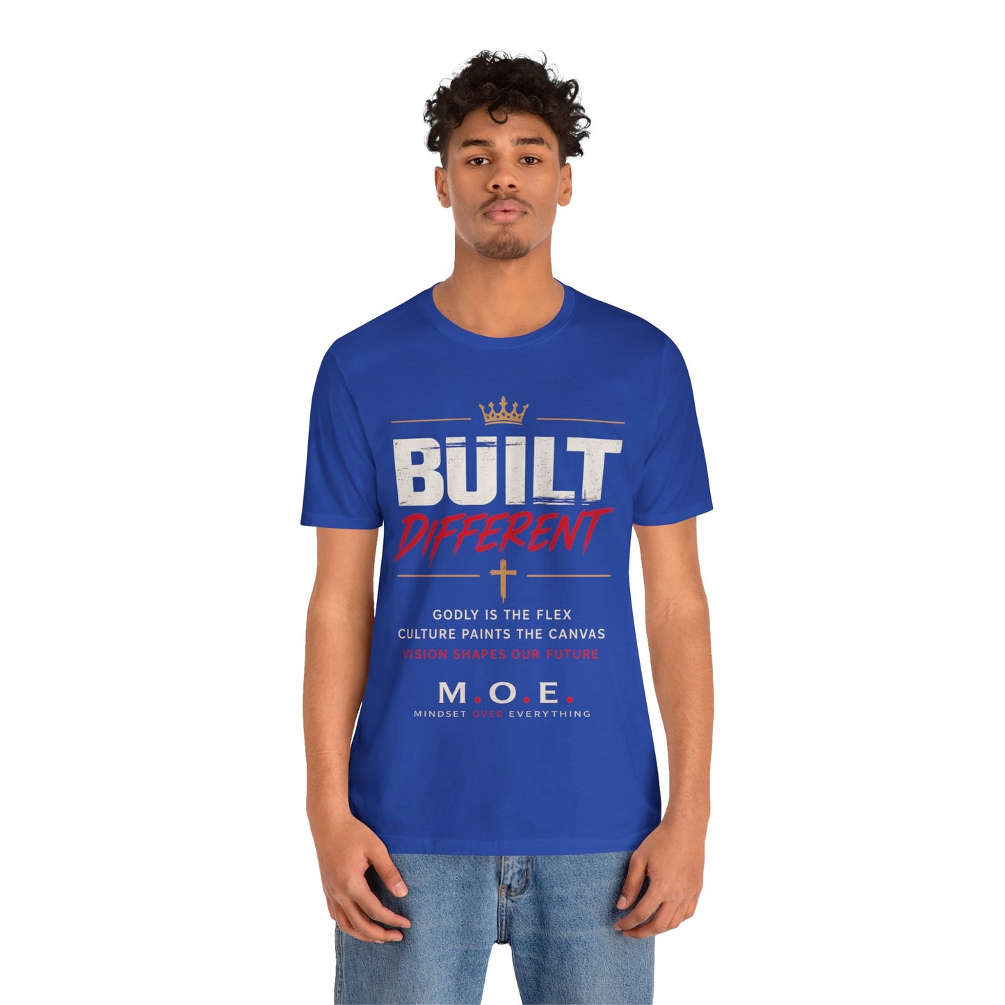 Built Different Faith T‑Shirt — "Built on Faith, Driven by Purpose" Christian Tee MC