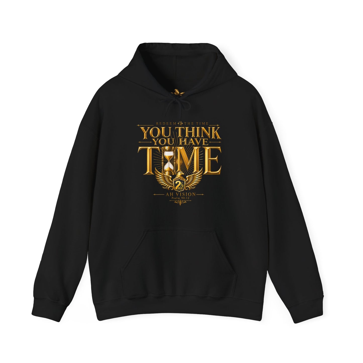 Hourglass Faces Hoodie — "Your Time Is Now" Inspirational Pullover Hispanic Female