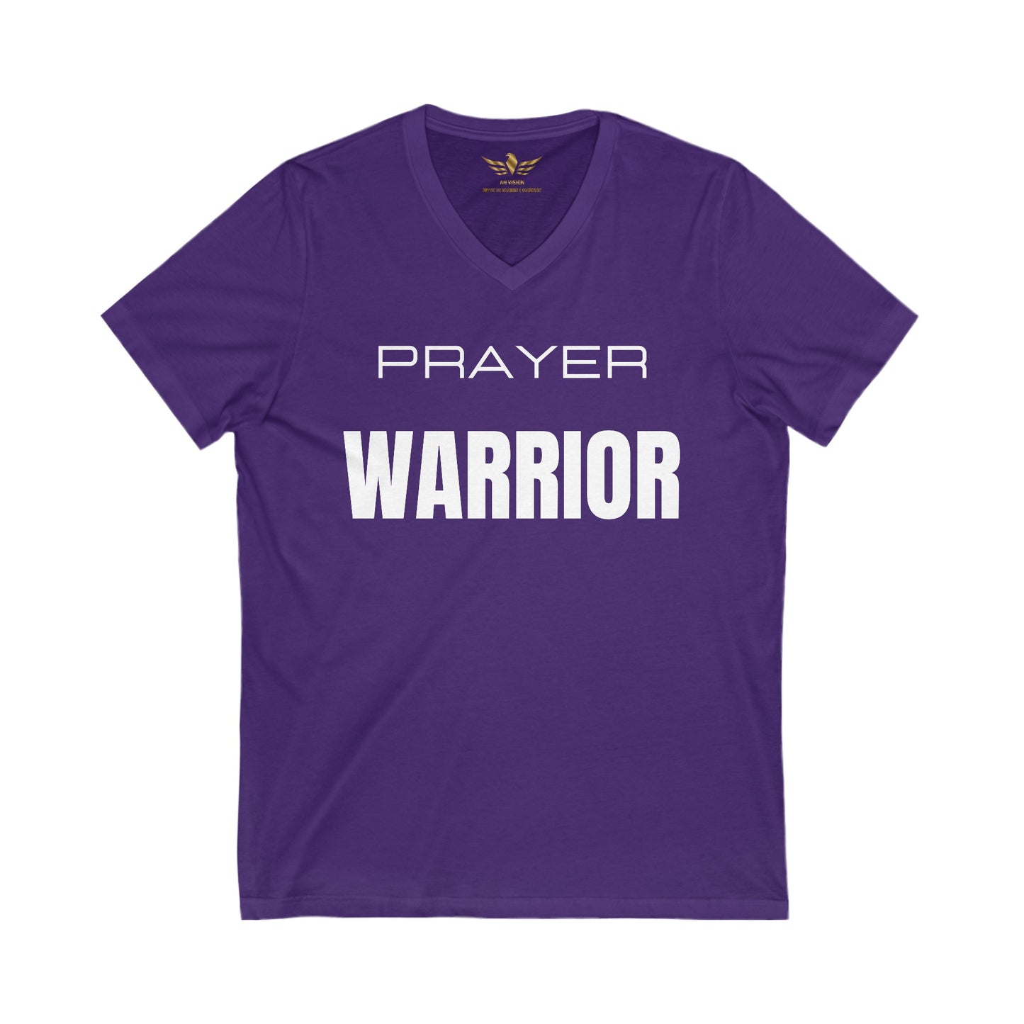 Prayer Warrior Unisex Jersey Short Sleeve V-Neck Tee S-2XL