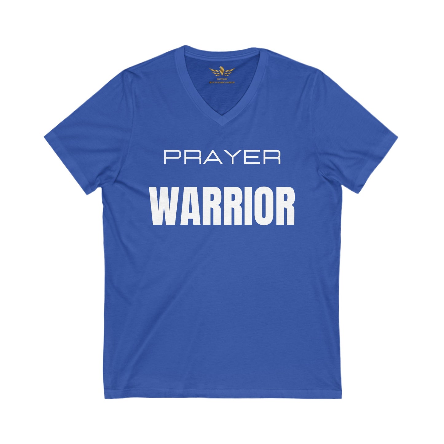 Prayer Warrior Unisex Jersey Short Sleeve V-Neck Tee S-2XL