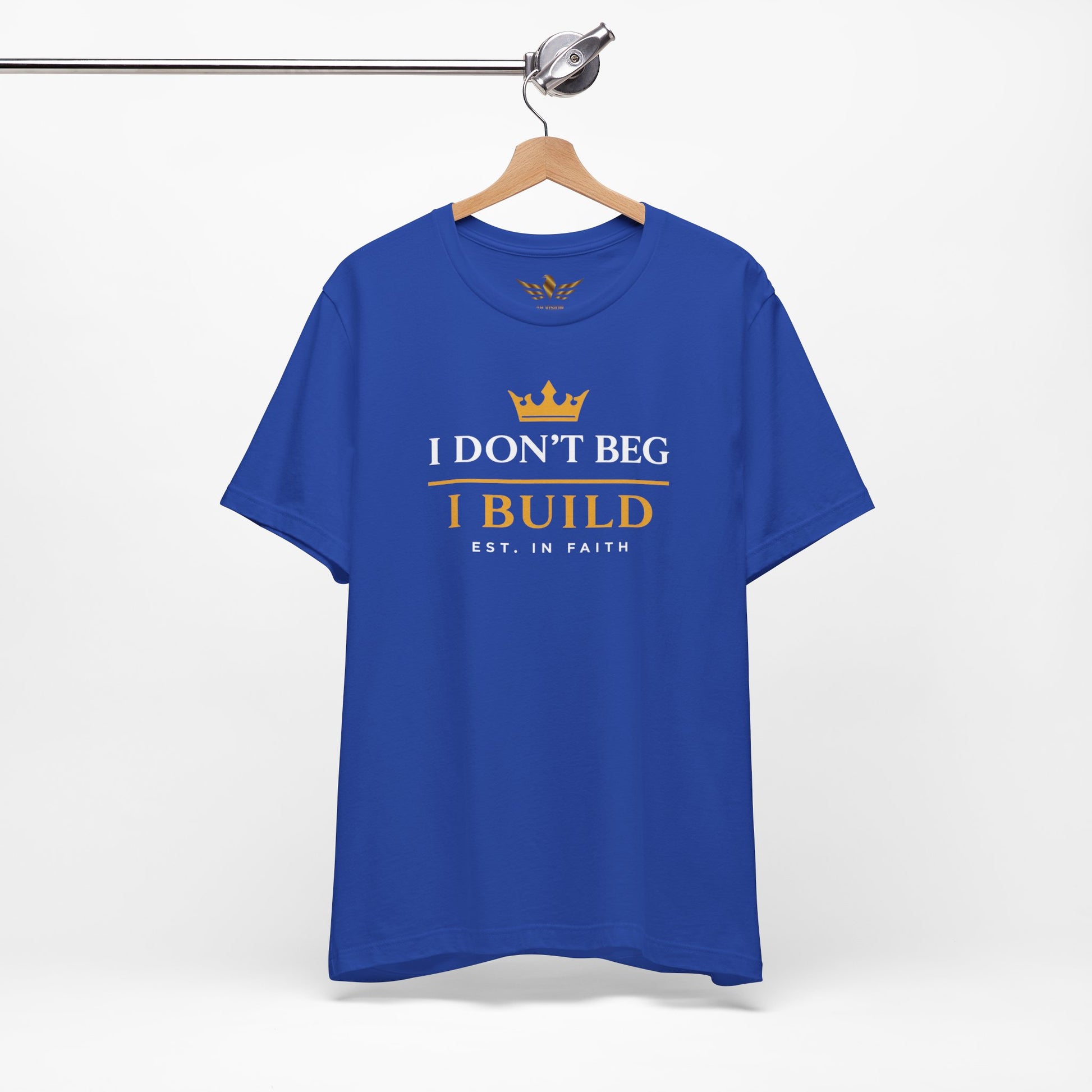 I Don’t Beg I Build T-Shirt — Christian Faith Lion Graphic Tee MC - AH VISION