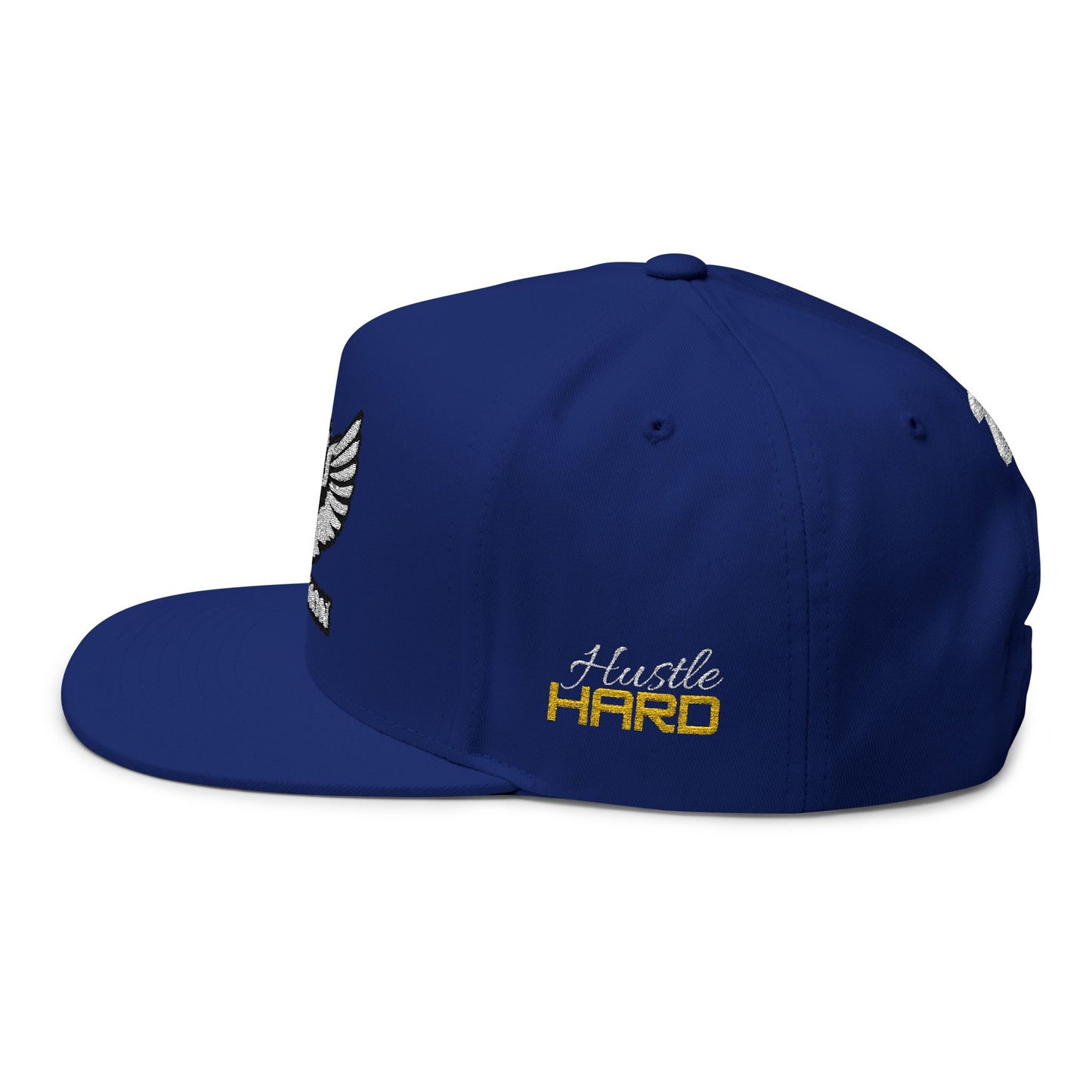 Embroidered Hustle Hard 2%ER Flat Bill Cap — Entrepreneur Snapback Hat (24/7/365) - AH VISION