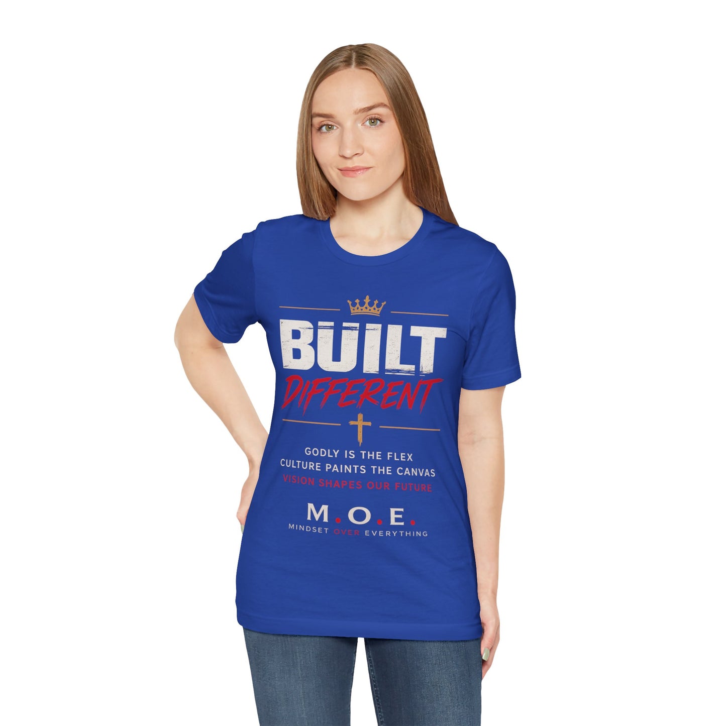 Built Different Faith T‑Shirt — "Built on Faith, Driven by Purpose" Christian Tee MC