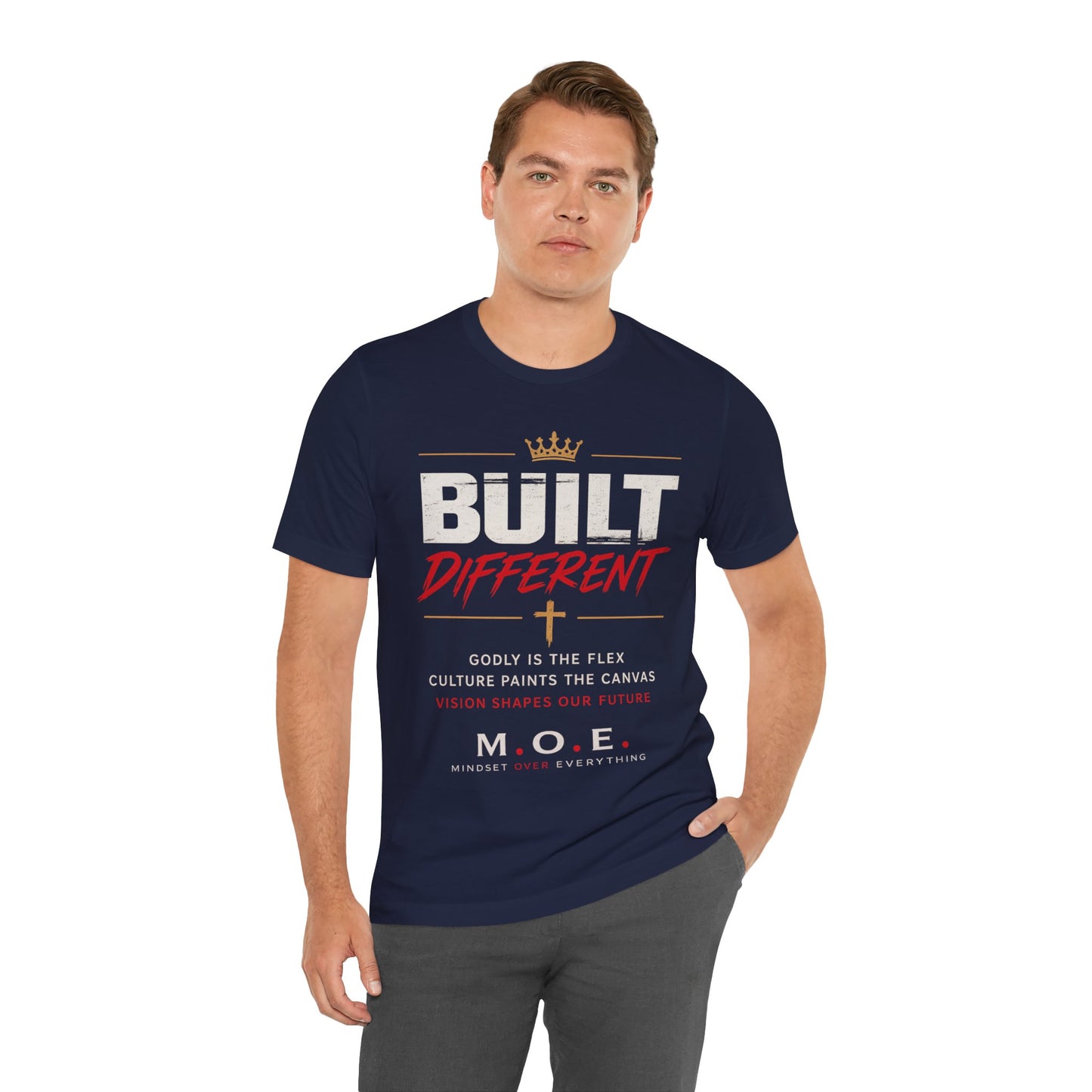 Built Different Faith T‑Shirt — "Built on Faith, Driven by Purpose" Christian Tee MC