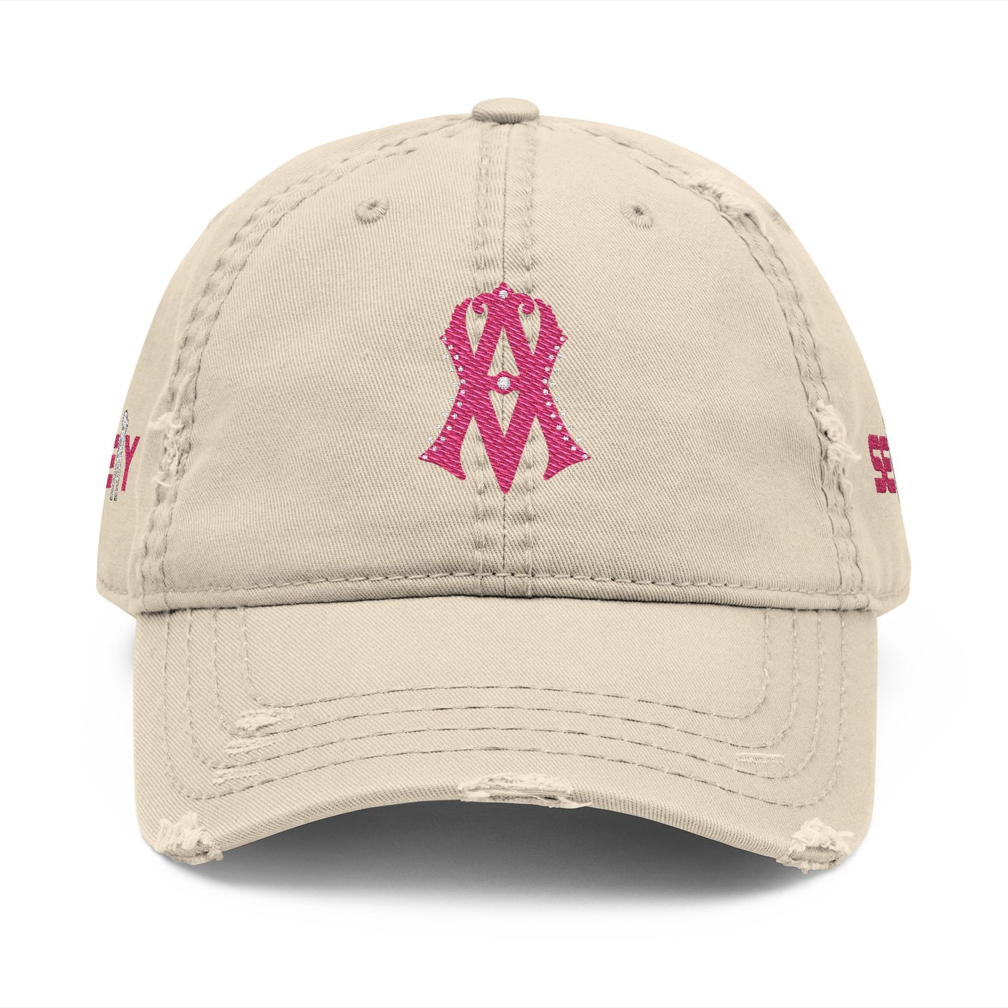 Distressed Embroidered AV WOMENS Hat — Gold Monogram & Eagle Vintage Cap - AH VISION
