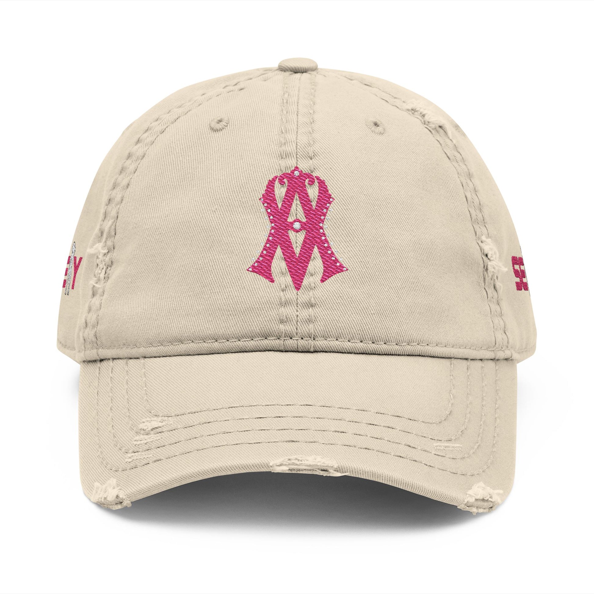 Distressed Embroidered AV WOMENS Hat — Gold Monogram & Eagle Vintage Cap - AH VISION