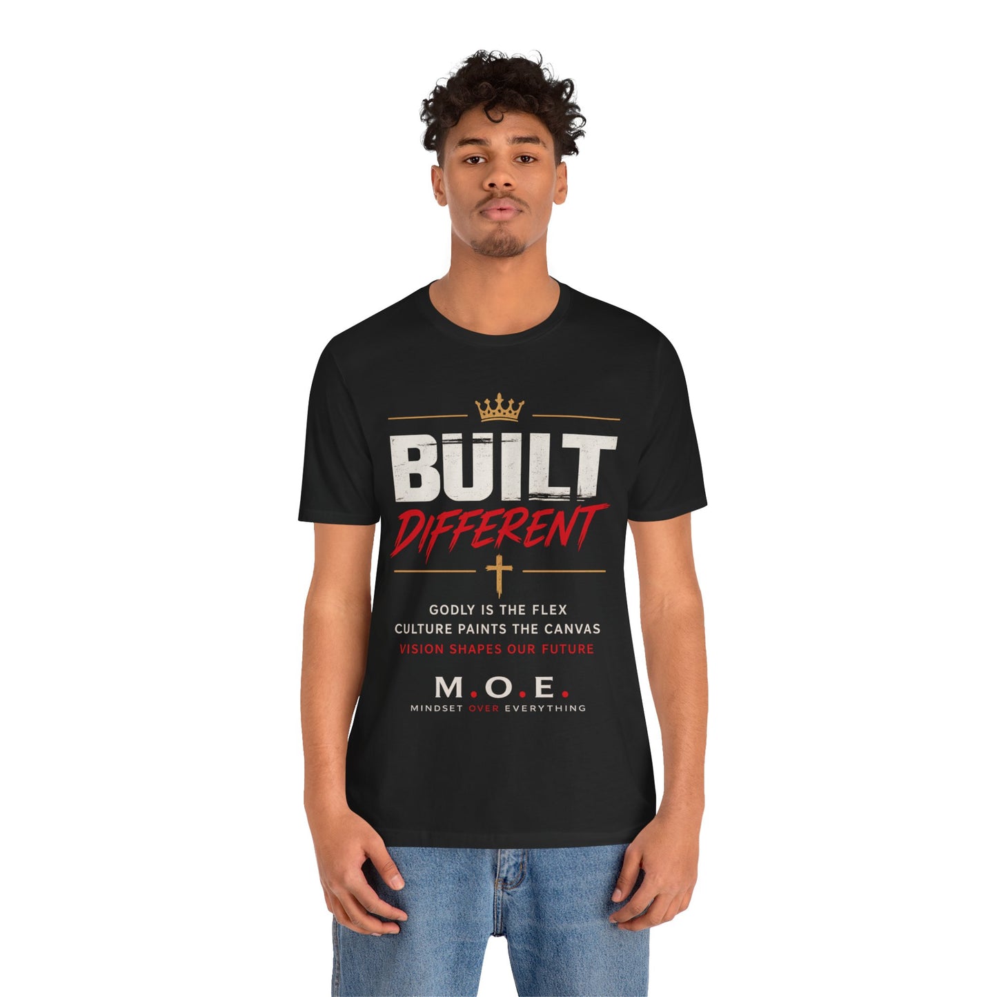 Built Different Faith T‑Shirt — "Built on Faith, Driven by Purpose" Christian Tee MC