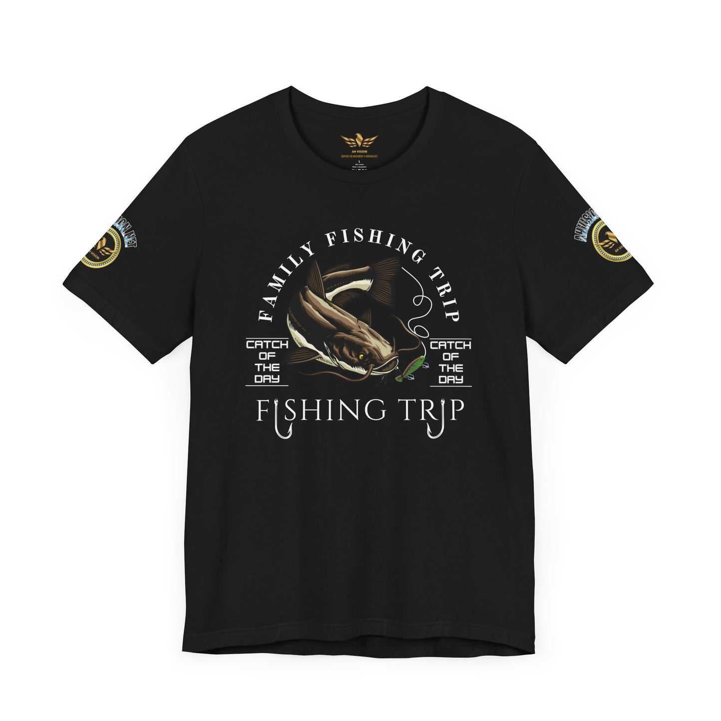 FAMILY FISHING TRIP BROWN CATFISH CATCH OF THE DAY DELUXE SLEEVE BADGE - AH VISION