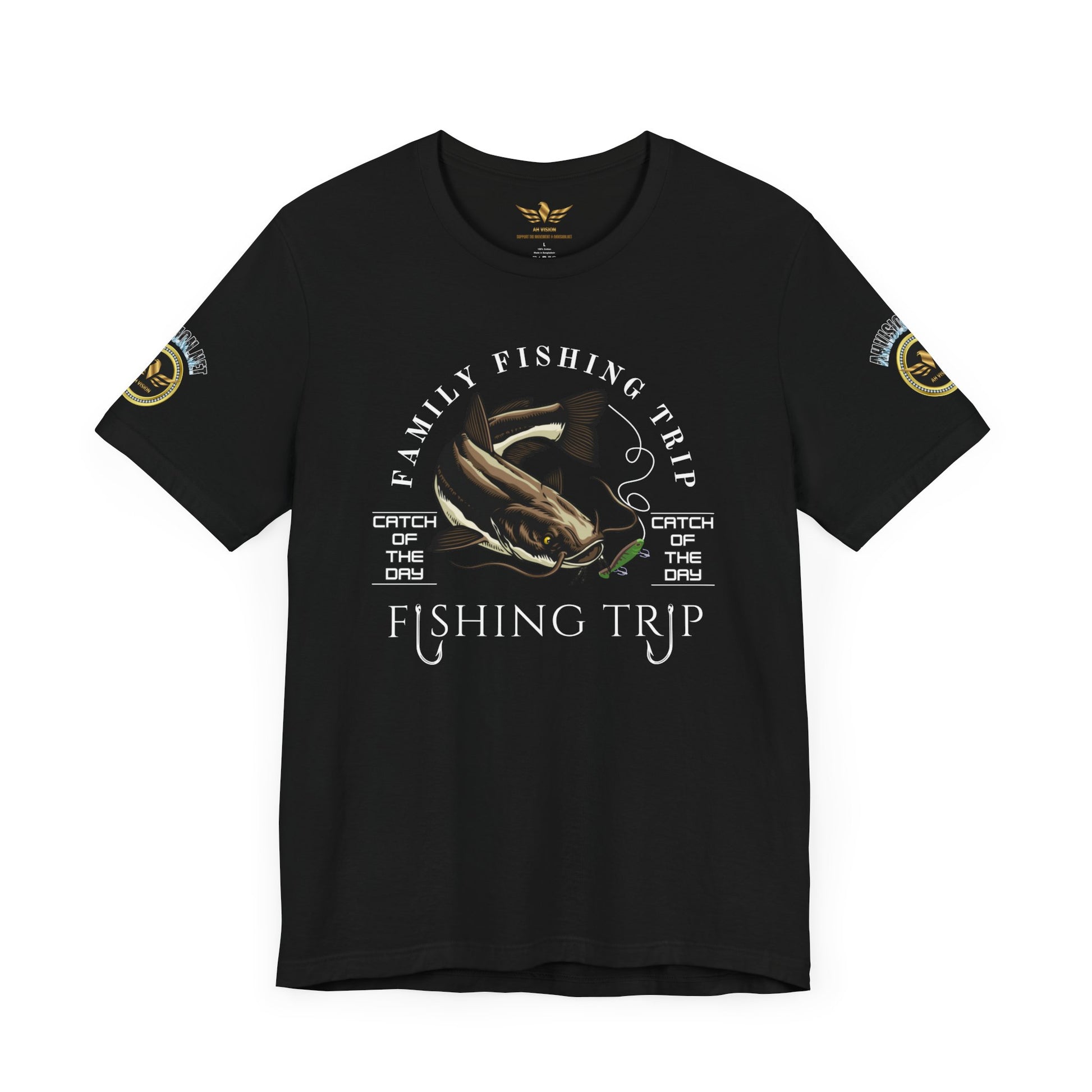 FAMILY FISHING TRIP BROWN CATFISH CATCH OF THE DAY DELUXE SLEEVE BADGE - AH VISION