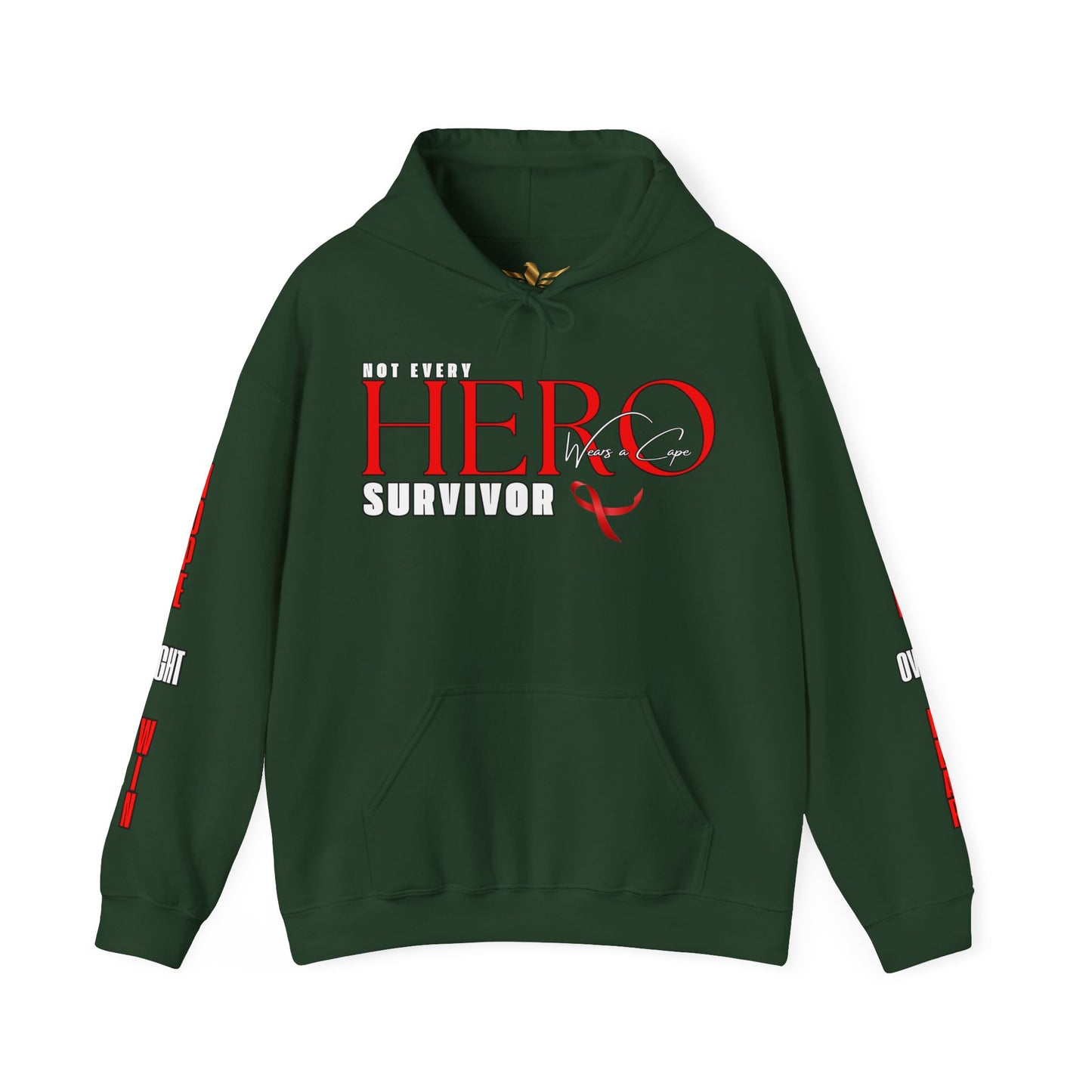 NOT EVERY HERO WEARS A CAPE NEVER BACK DOWN Hooded Sweatshirt - AH VISION