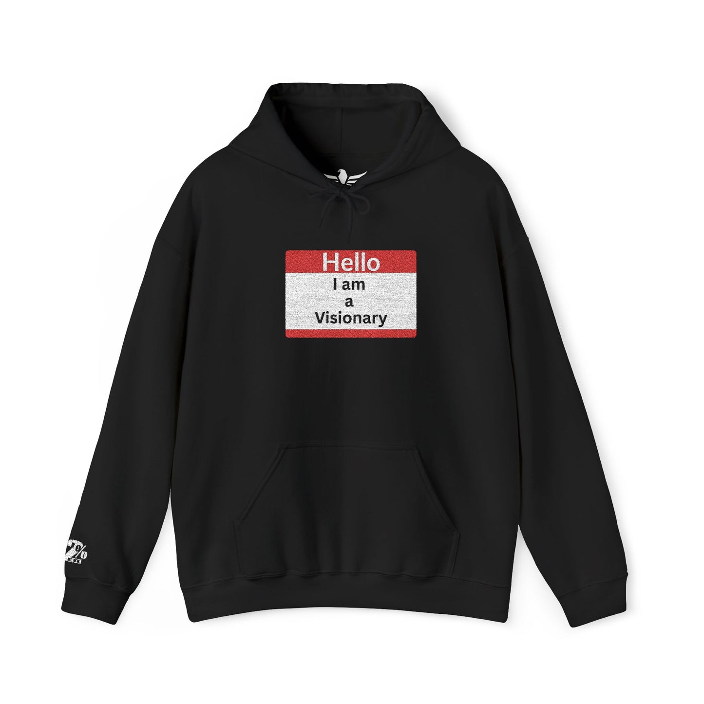 Hello I am Visionary Hoodie — Inspirational Name Tag Graphic Sweatshirt - AH VISION