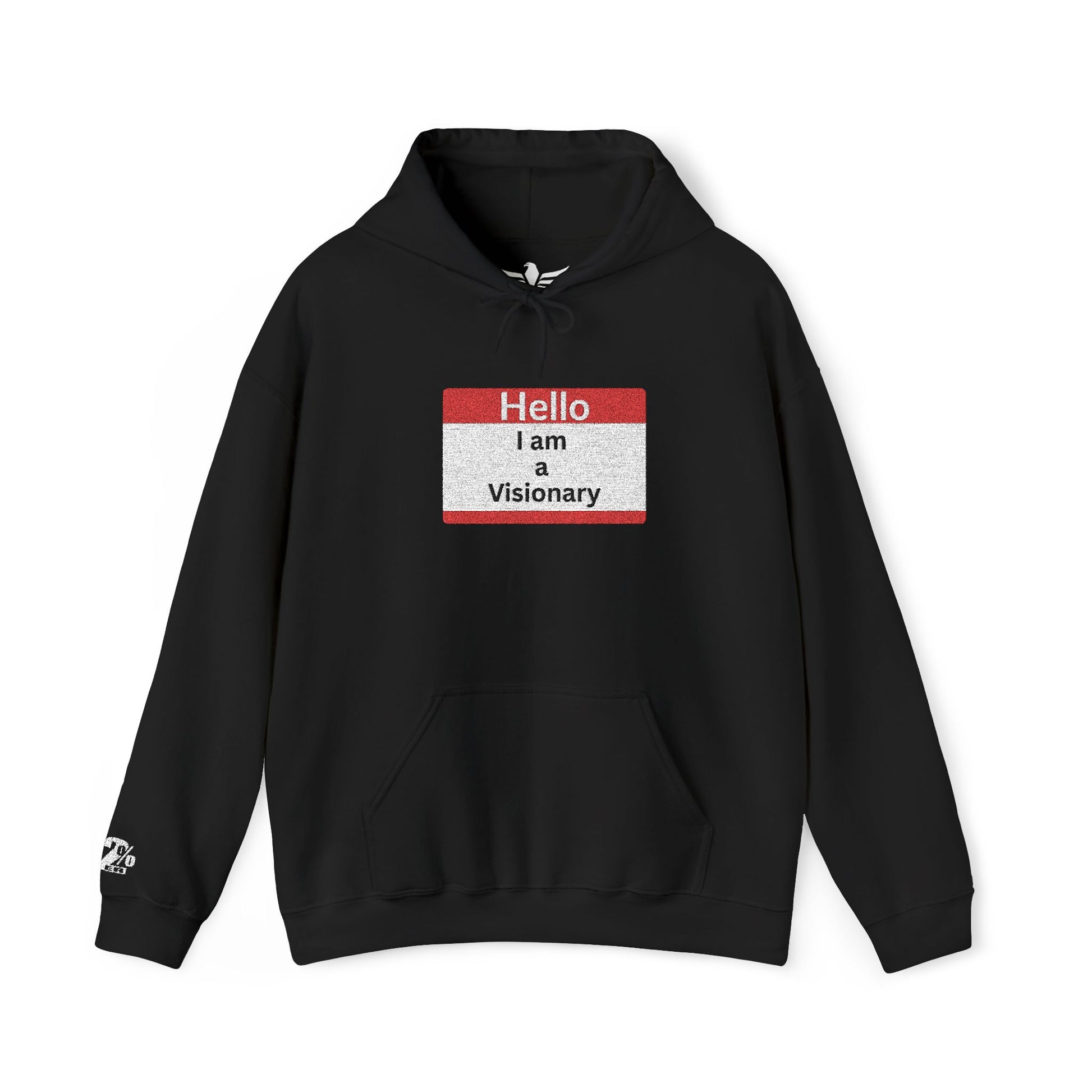 Hello I am Visionary Hoodie — Inspirational Name Tag Graphic Sweatshirt - AH VISION