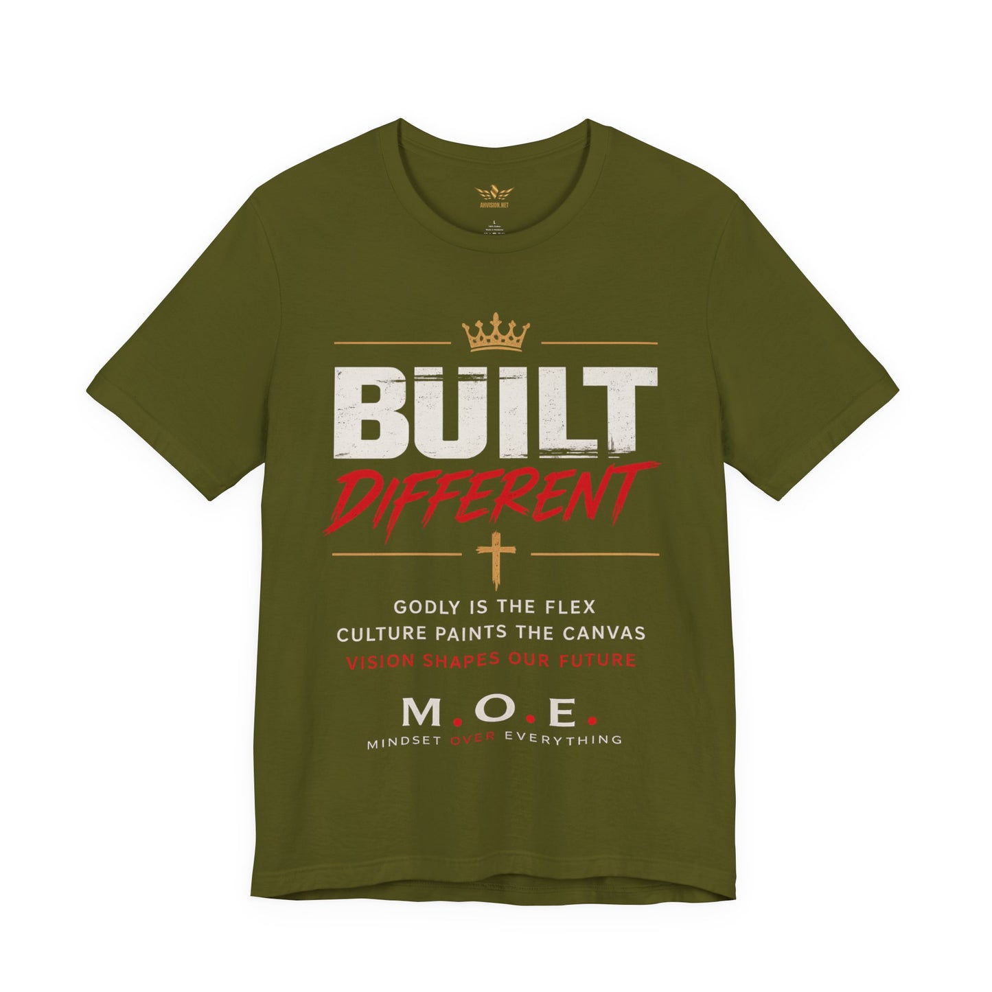 Built Different Faith T‑Shirt — "Built on Faith, Driven by Purpose" Christian Tee MC
