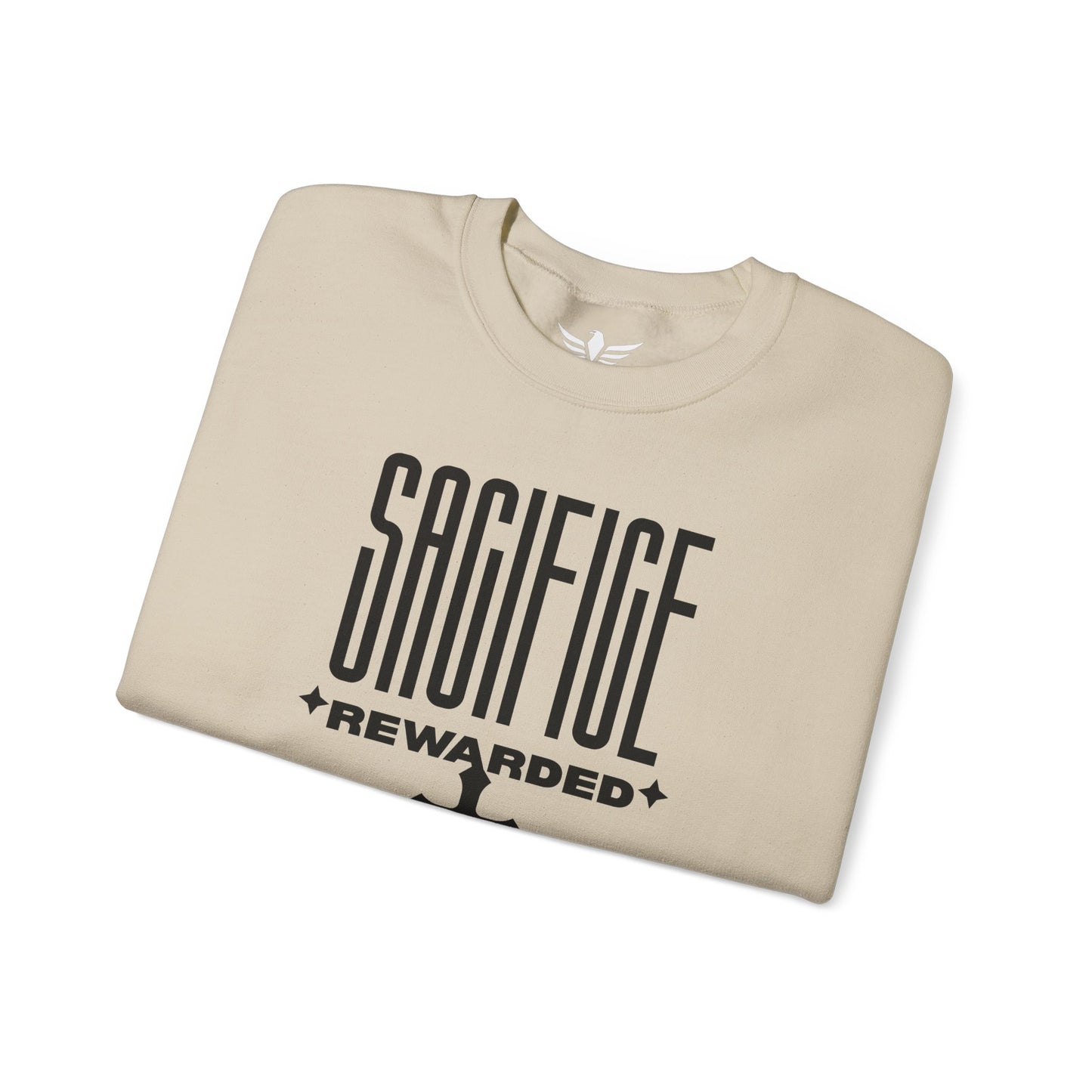 Christian 'Sacrifice Rewarded' Crewneck Sweatshirt — Religious Cross Faith Pullover - AH VISION