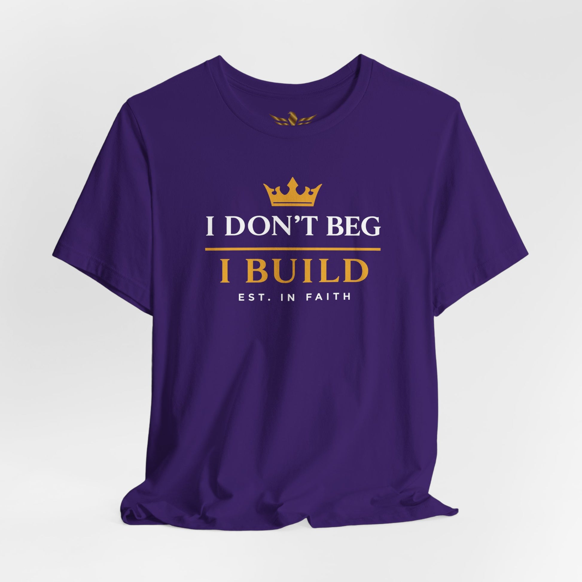 I Don’t Beg I Build T-Shirt — Christian Faith Lion Graphic Tee MC - AH VISION