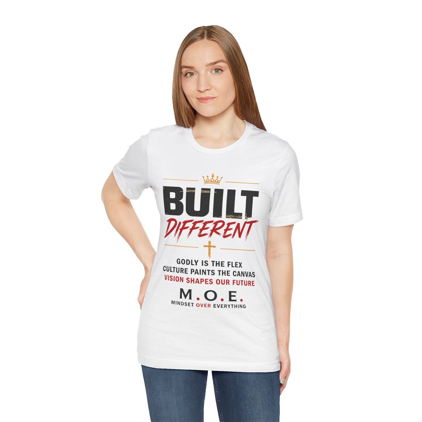 Built Different Faith T‑Shirt — "Built on Faith, Driven by Purpose" Christian Tee MC
