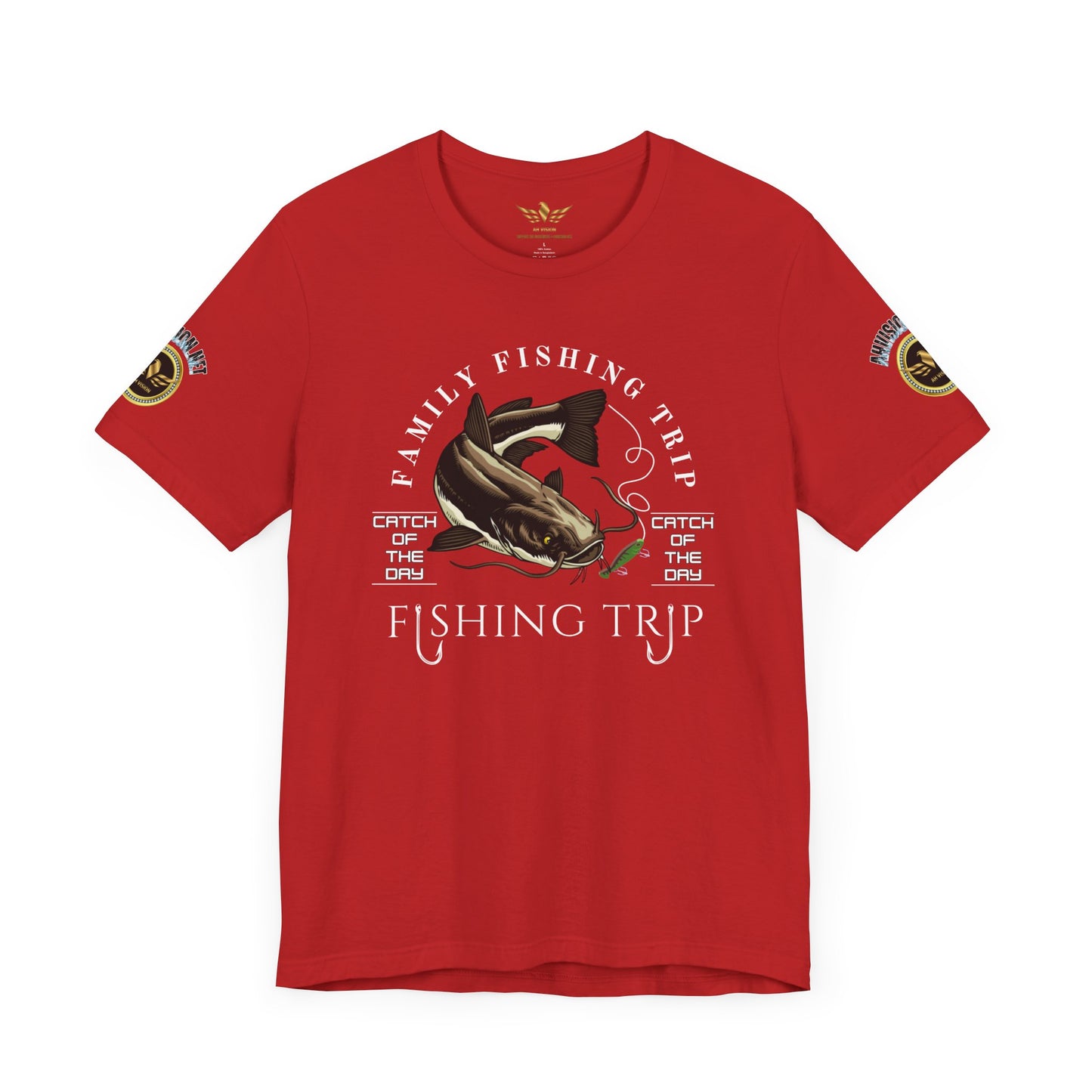 FAMILY FISHING TRIP BROWN CATFISH CATCH OF THE DAY DELUXE SLEEVE BADGE - AH VISION