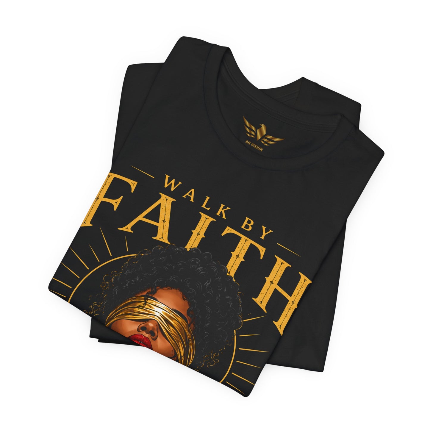 Faith Graphic Tee — "Walk by Faith, Not by Sight" Christian T-Shirt Ebony