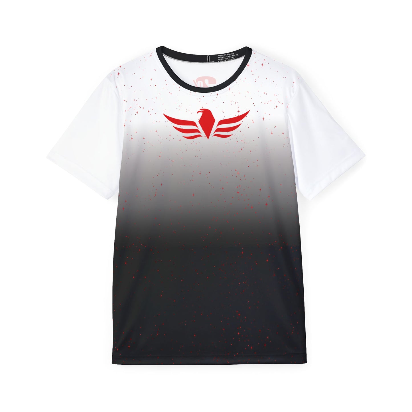 Black Collar 2% Wings Sports Jersey — Black & White Split Athletic Tee