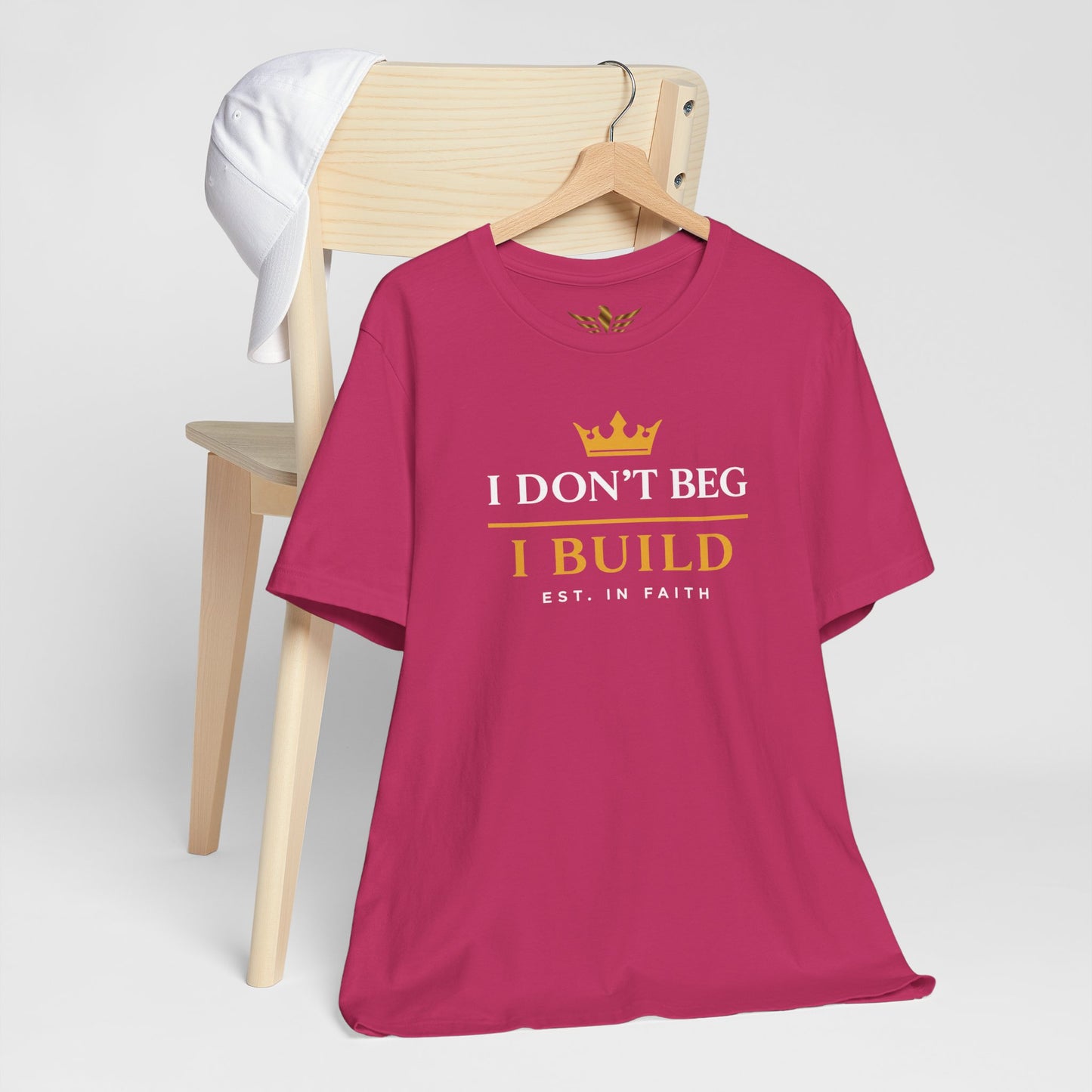 I Don’t Beg I Build T-Shirt — Christian Faith Lion Graphic Tee MC - AH VISION