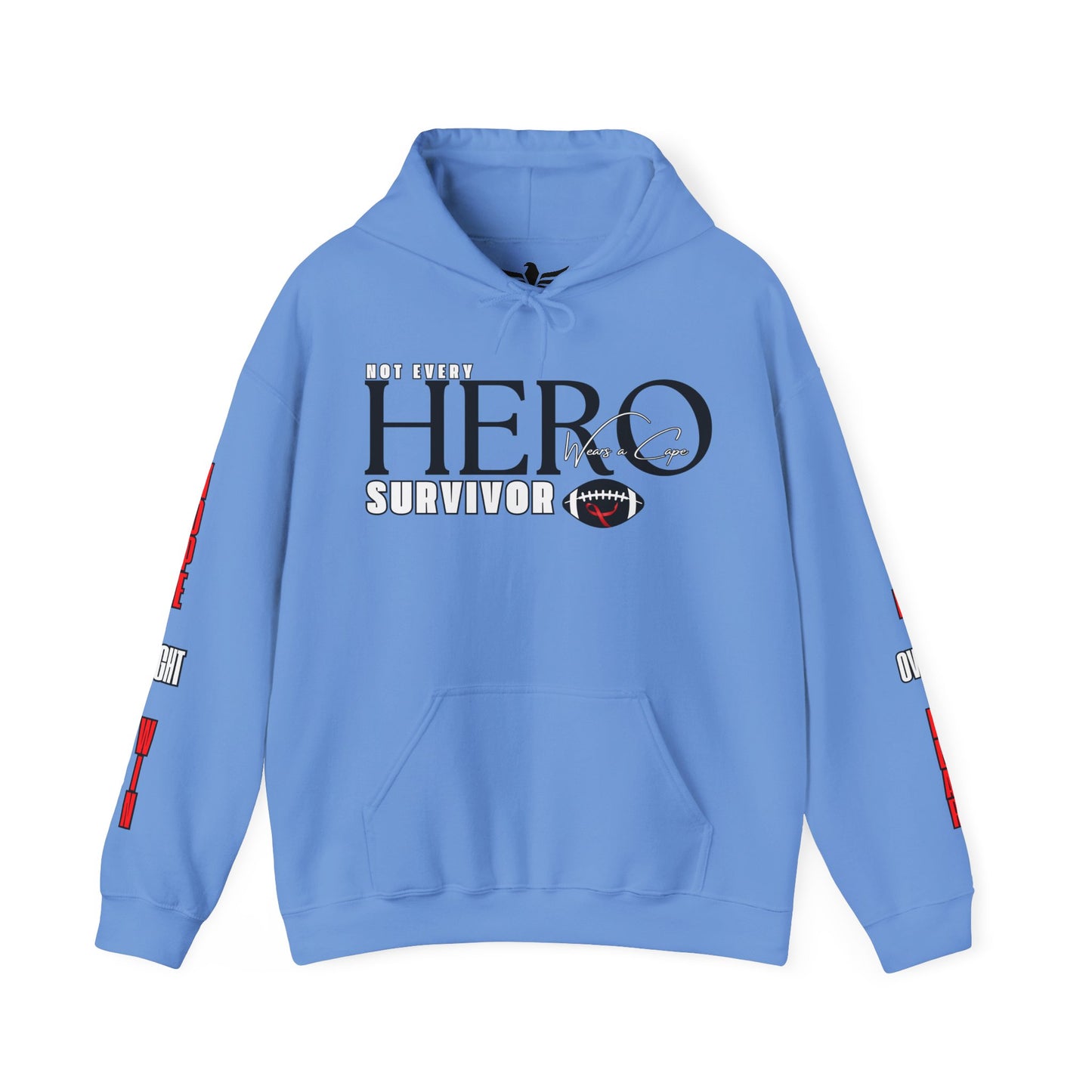 NOT EVERY HERO WEARS A CAPE NEVER BACK DOWN Hooded Sweatshirt - AH VISION