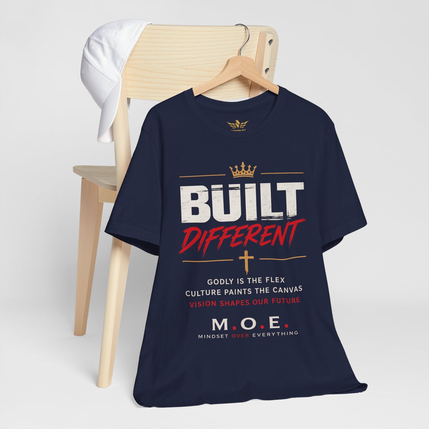 Built Different Faith T‑Shirt — "Built on Faith, Driven by Purpose" Christian Tee MC