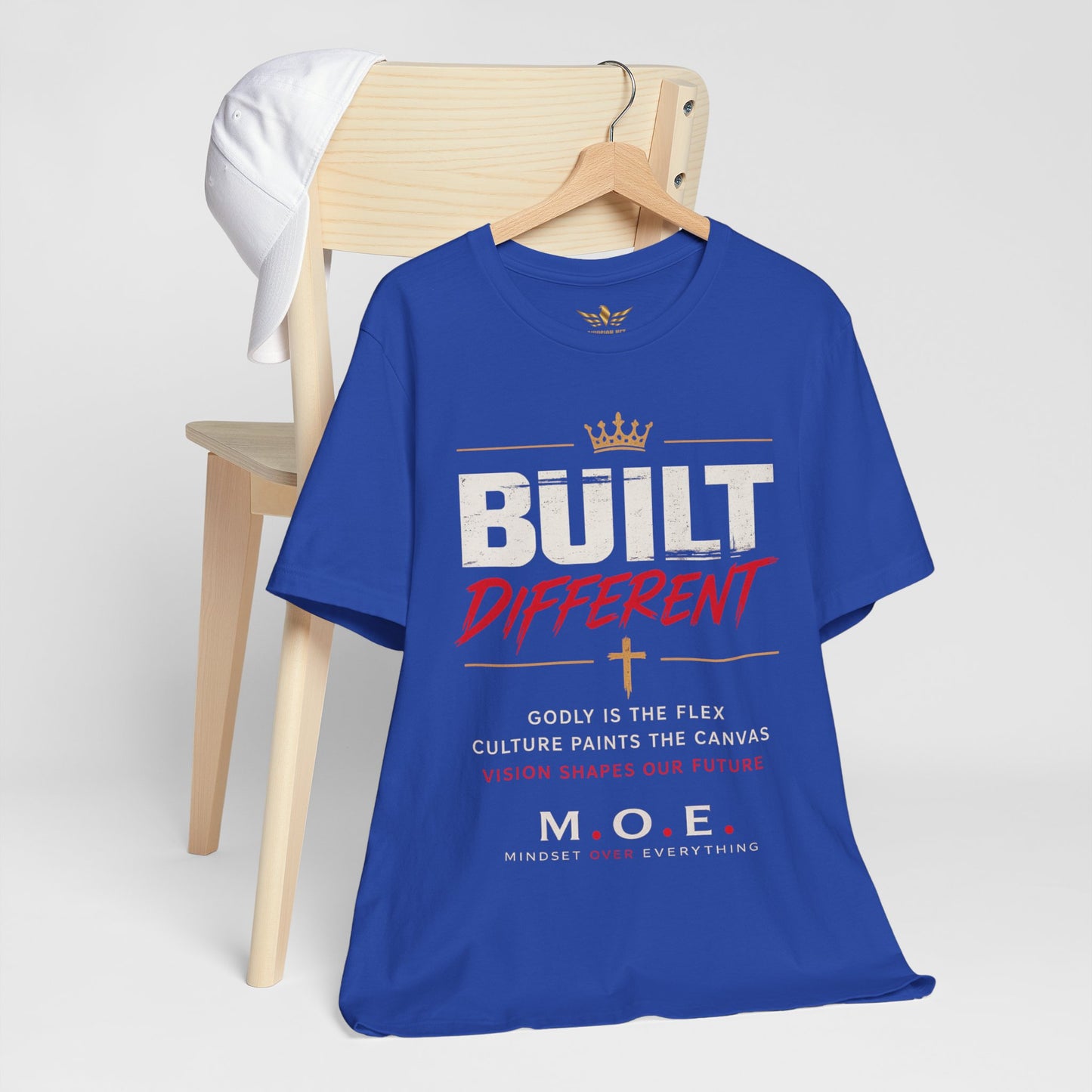 Built Different Faith T‑Shirt — "Built on Faith, Driven by Purpose" Christian Tee MC