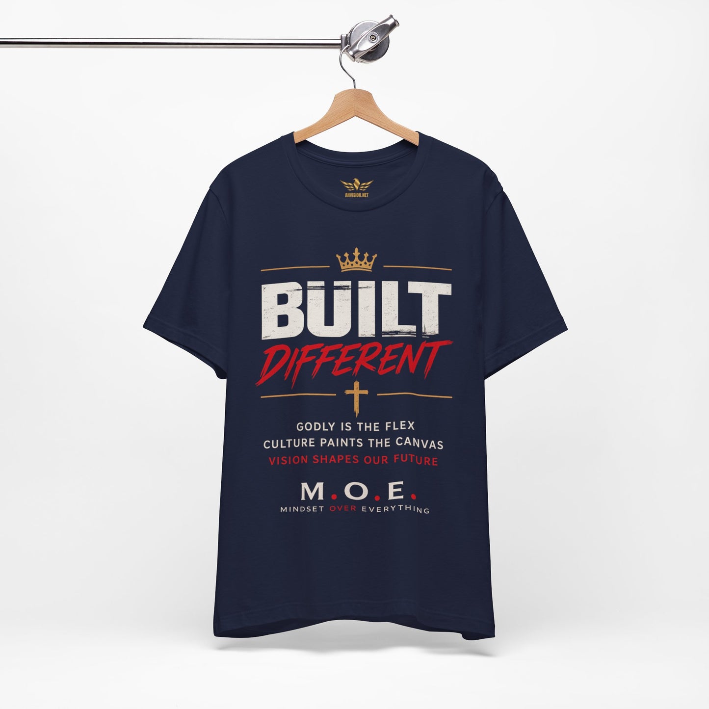 Built Different Faith T‑Shirt — "Built on Faith, Driven by Purpose" Christian Tee MC