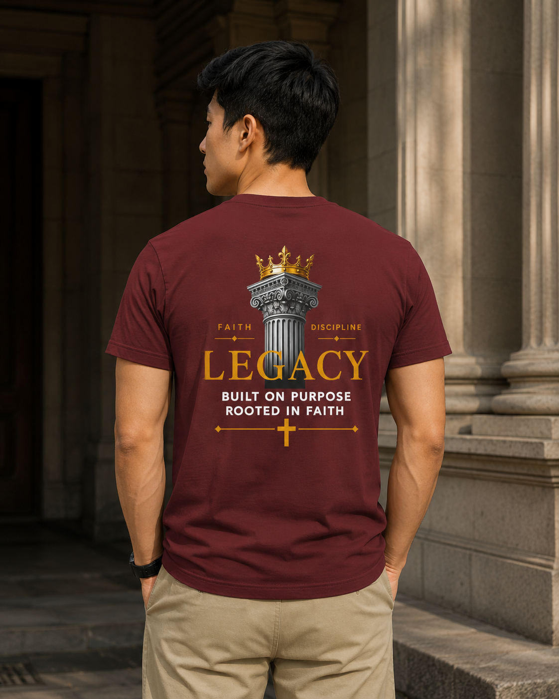 I Don’t Beg I Build T-Shirt — Christian Faith Lion Graphic Tee MC - AH VISION