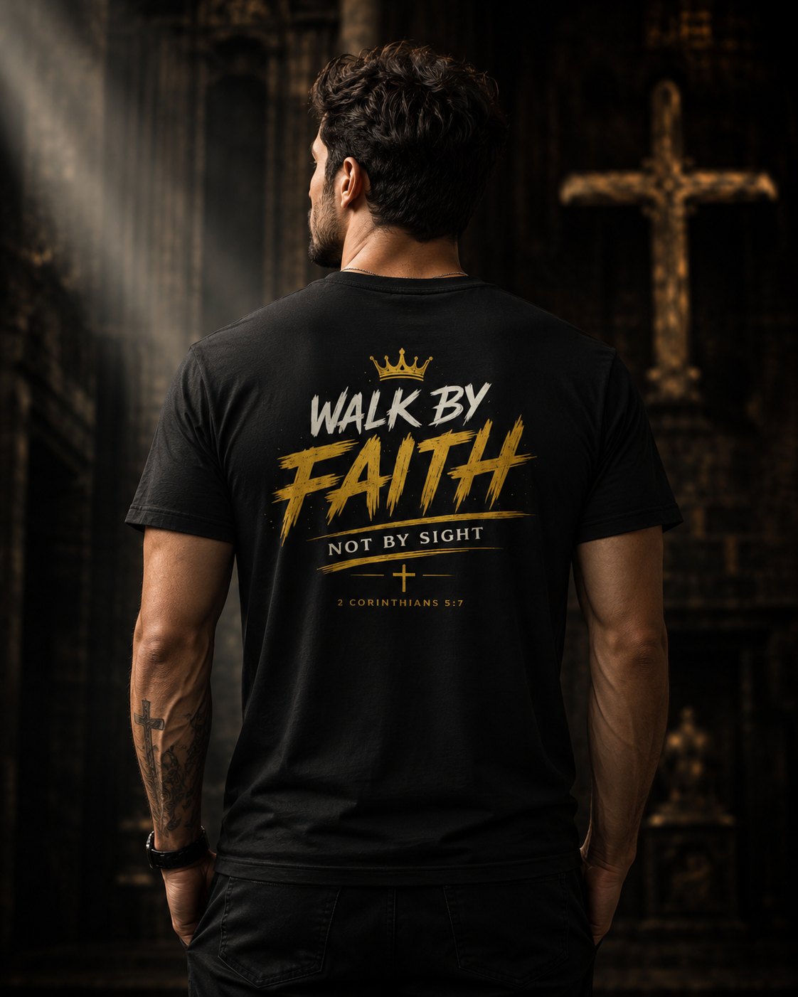 Walk By Faith T‑Shirt — "Walk By Faith, Not By Sight" Christian Tee Strong