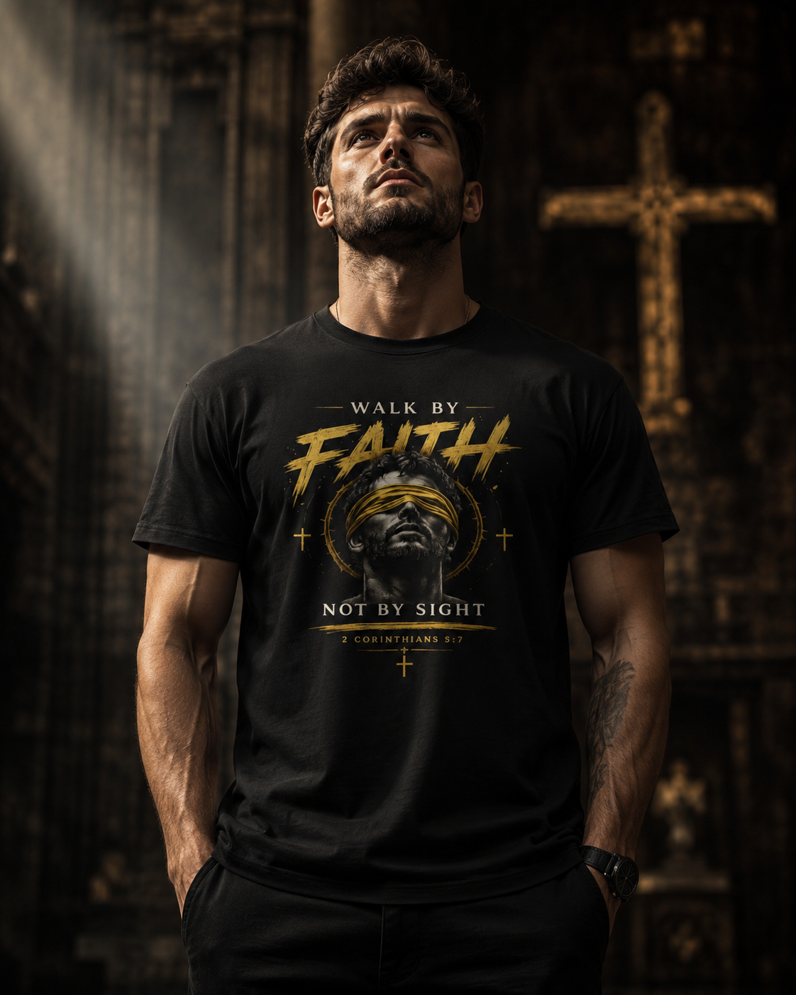Walk By Faith T‑Shirt — "Walk By Faith, Not By Sight" Christian Tee Strong