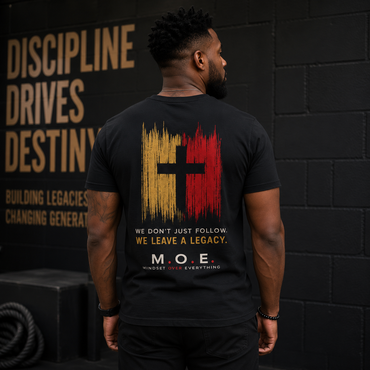 Legacy in Motion T-Shirt — Lion & Cross Faith Tee (We Leave a Legacy)
