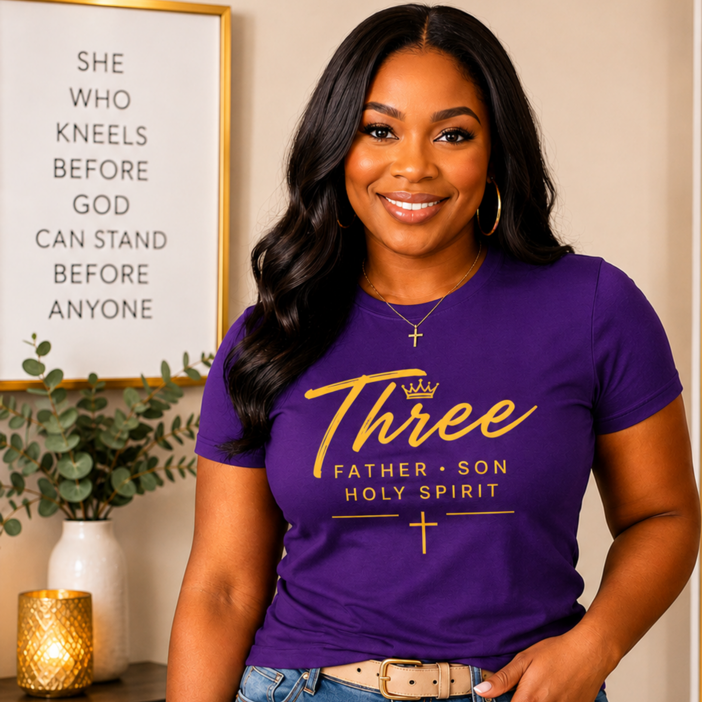 Three - Father Son Holy Spirit Women's Tee (Christian Faith Graphic T-Shirt)