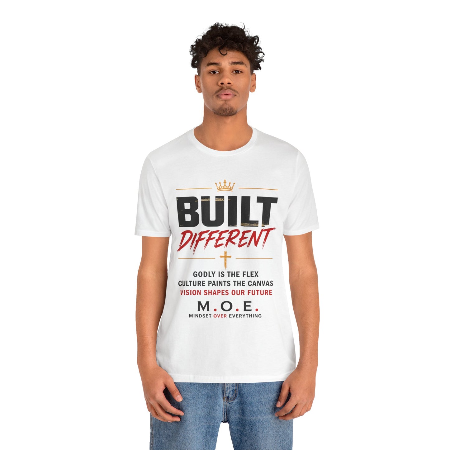 Built Different Faith T‑Shirt — "Built on Faith, Driven by Purpose" Christian Tee MC