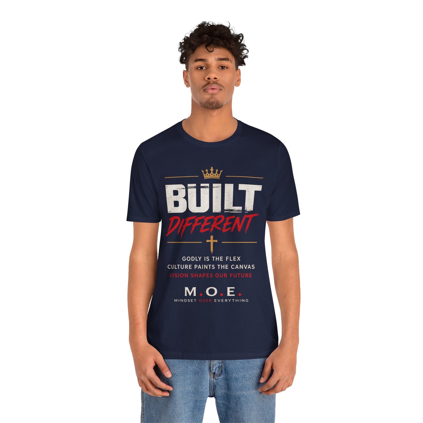Built Different Faith T‑Shirt — "Built on Faith, Driven by Purpose" Christian Tee MC