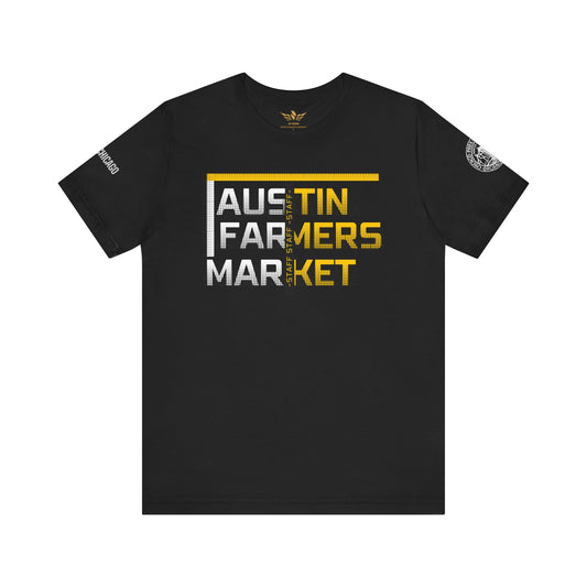 AUSTIN TOWN HALL FARMERS MARKET STAFF T-SHIRT BLACK FINAL CUT II - AH VISION